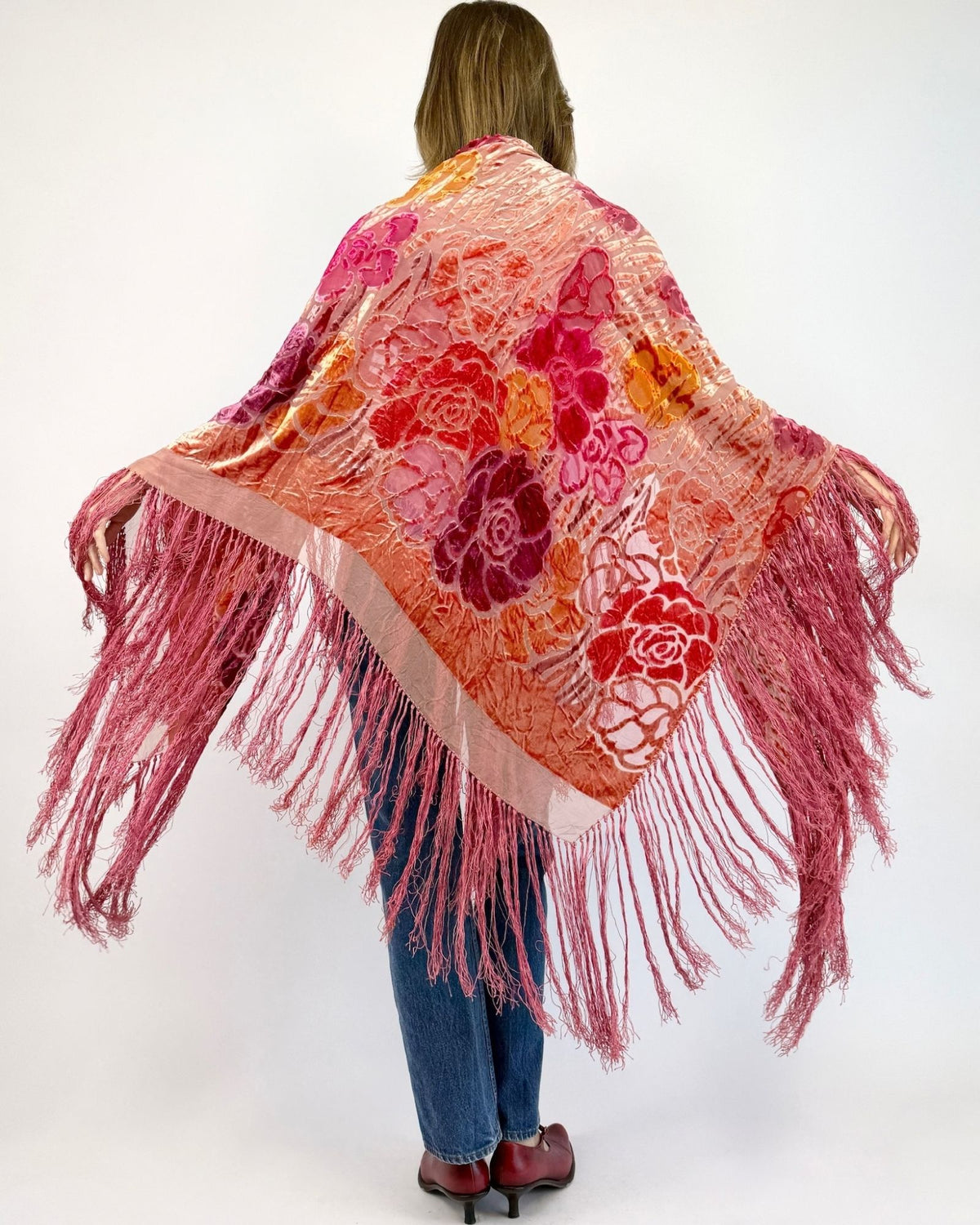 Burnout Candied Petals Silk Shawl