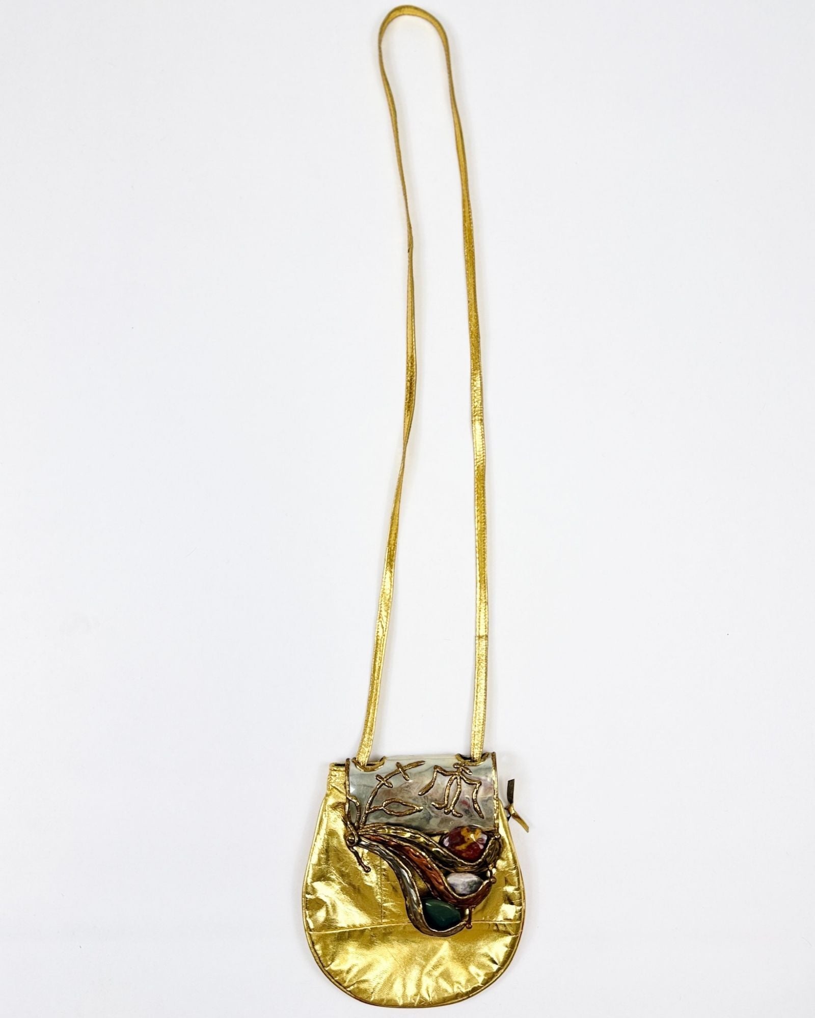80s Gold Brutalist Crystal Bag