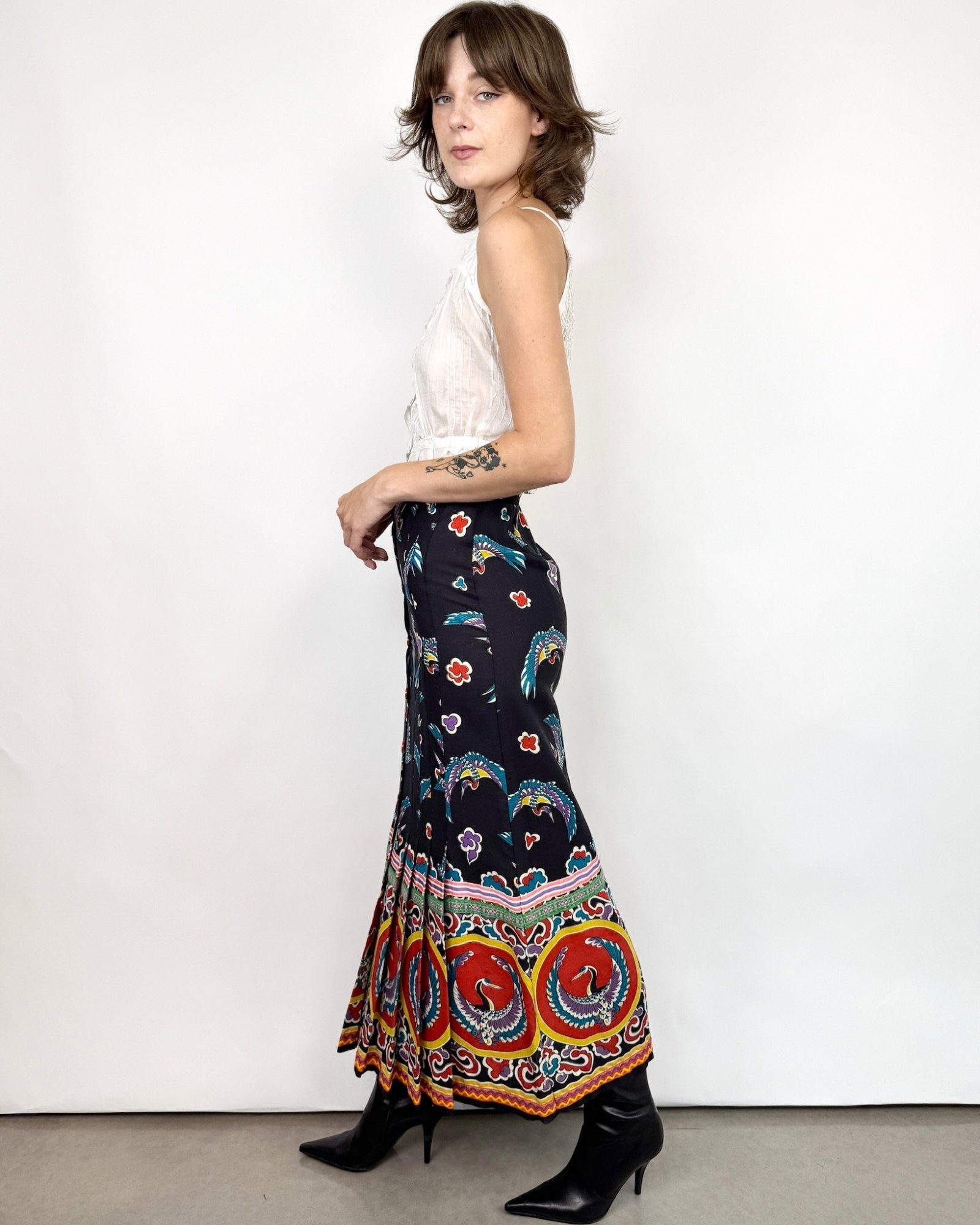 Sant Angelo Skybound Cranes Maxi Skirt