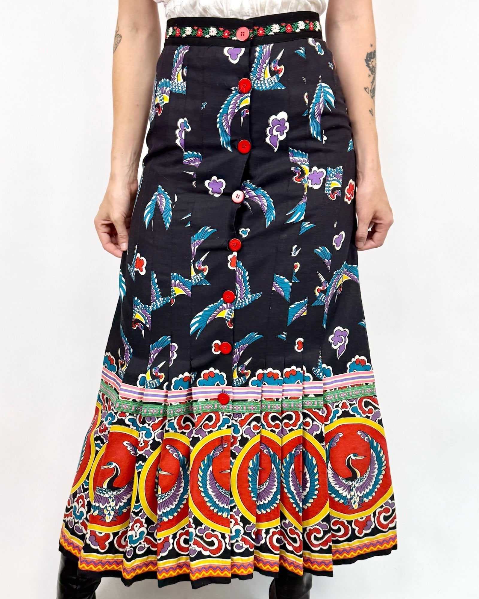Sant Angelo Skybound Cranes Maxi Skirt
