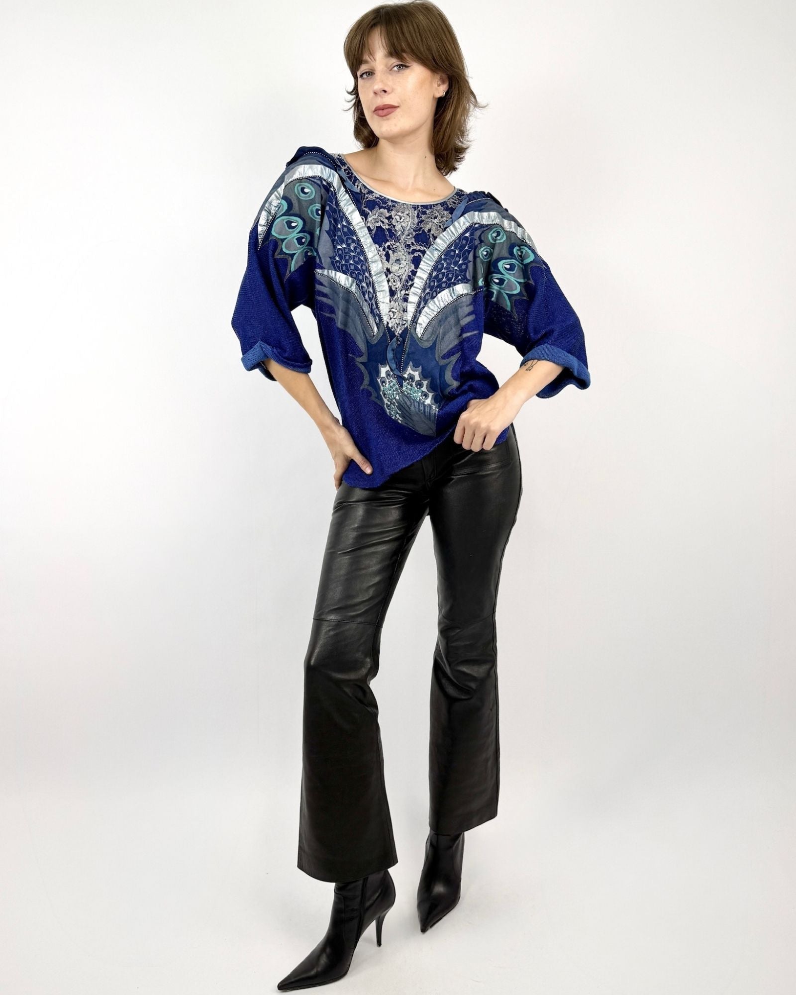 Roberto Cavalli Peacock Embellished Sweater