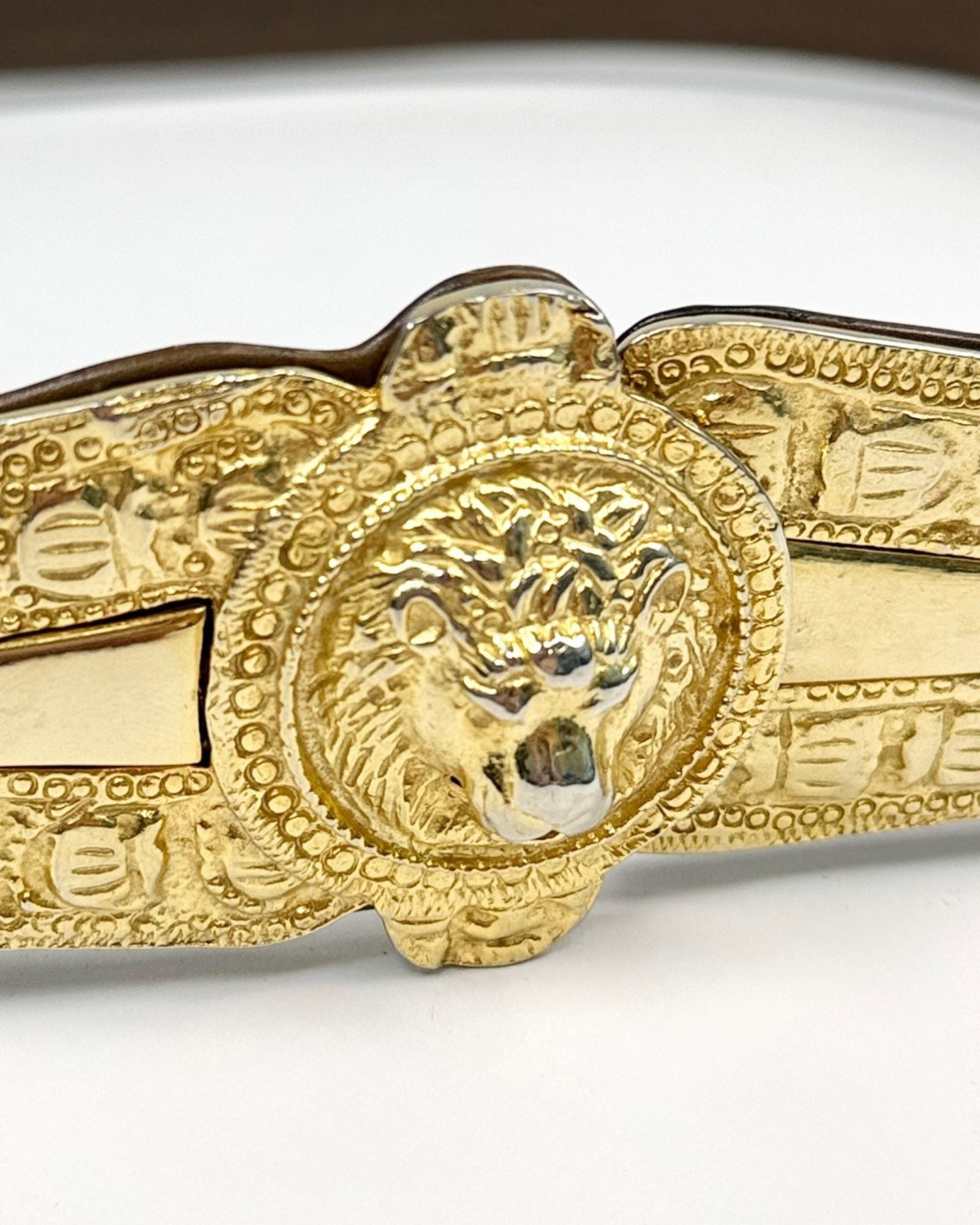Brown and Gold Judith Leiber Belt