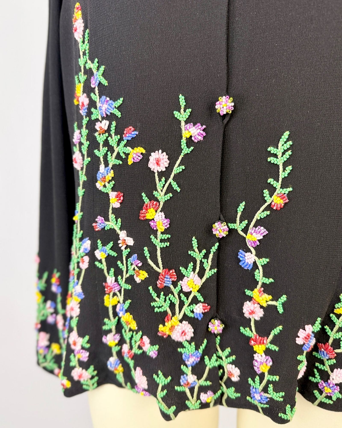 Emanuel Ungaro Black Silk Beaded Top