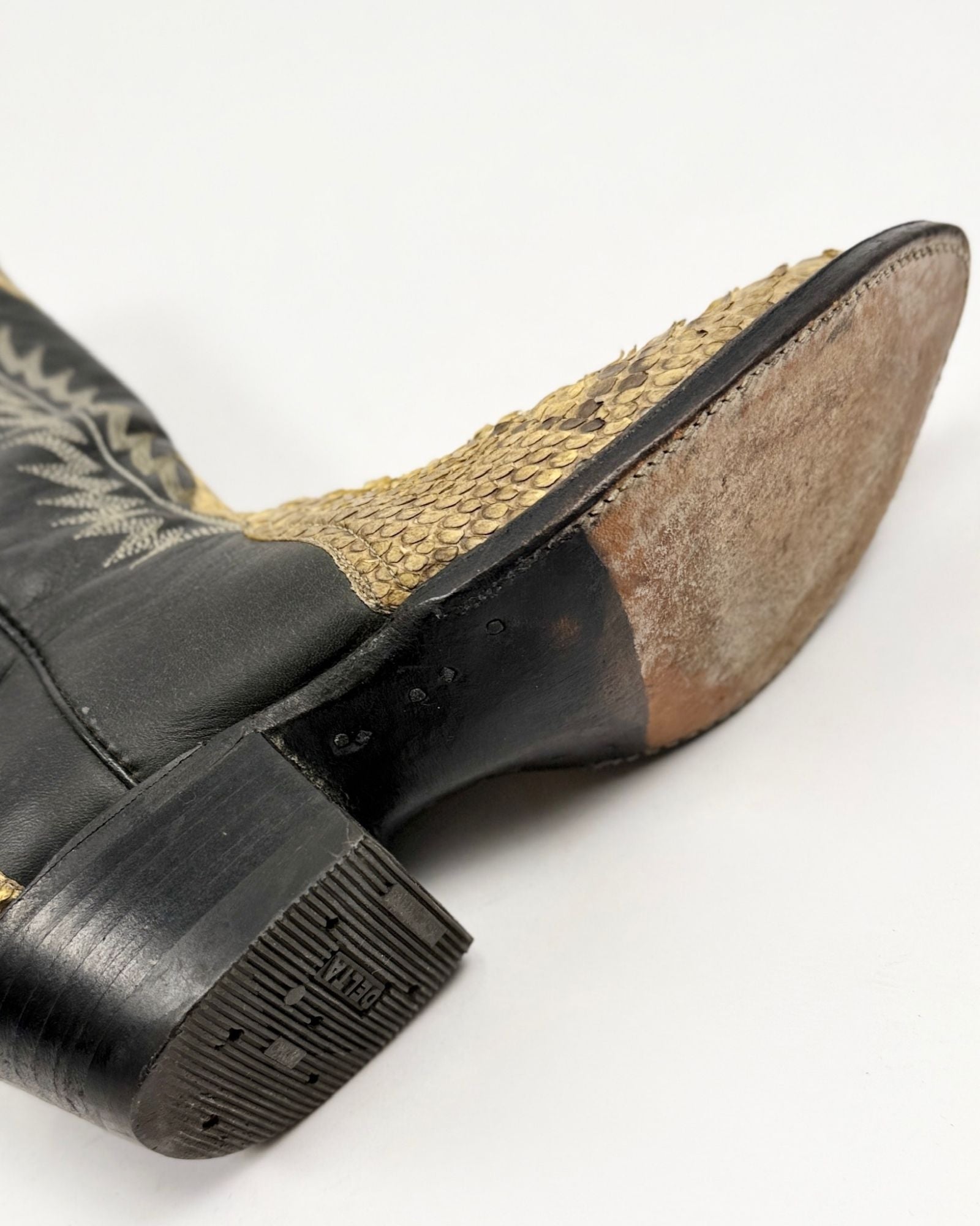 Black and Tan Python Cowboy Boots