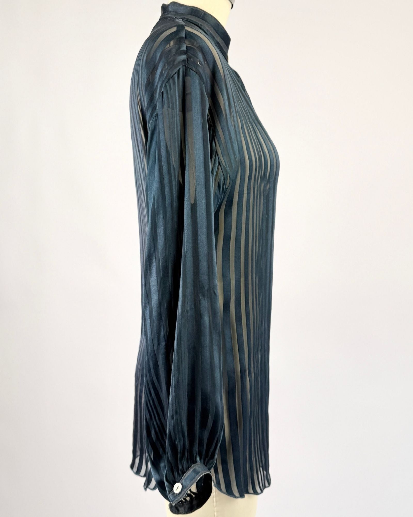 Carol Little Deep Blue Silk Blouse