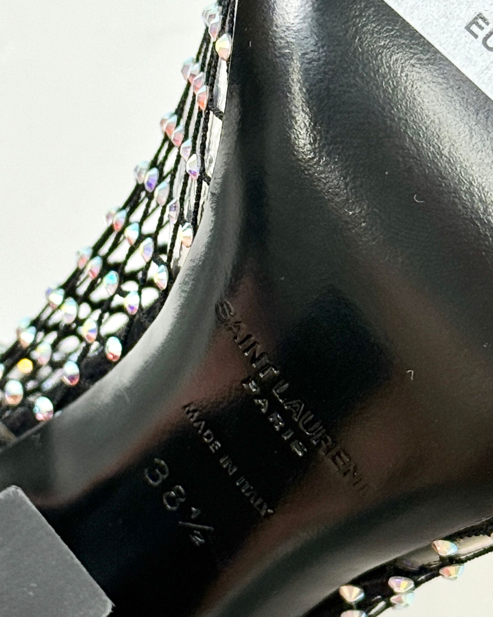 Saint Laurent Fishnet Crystal Boots