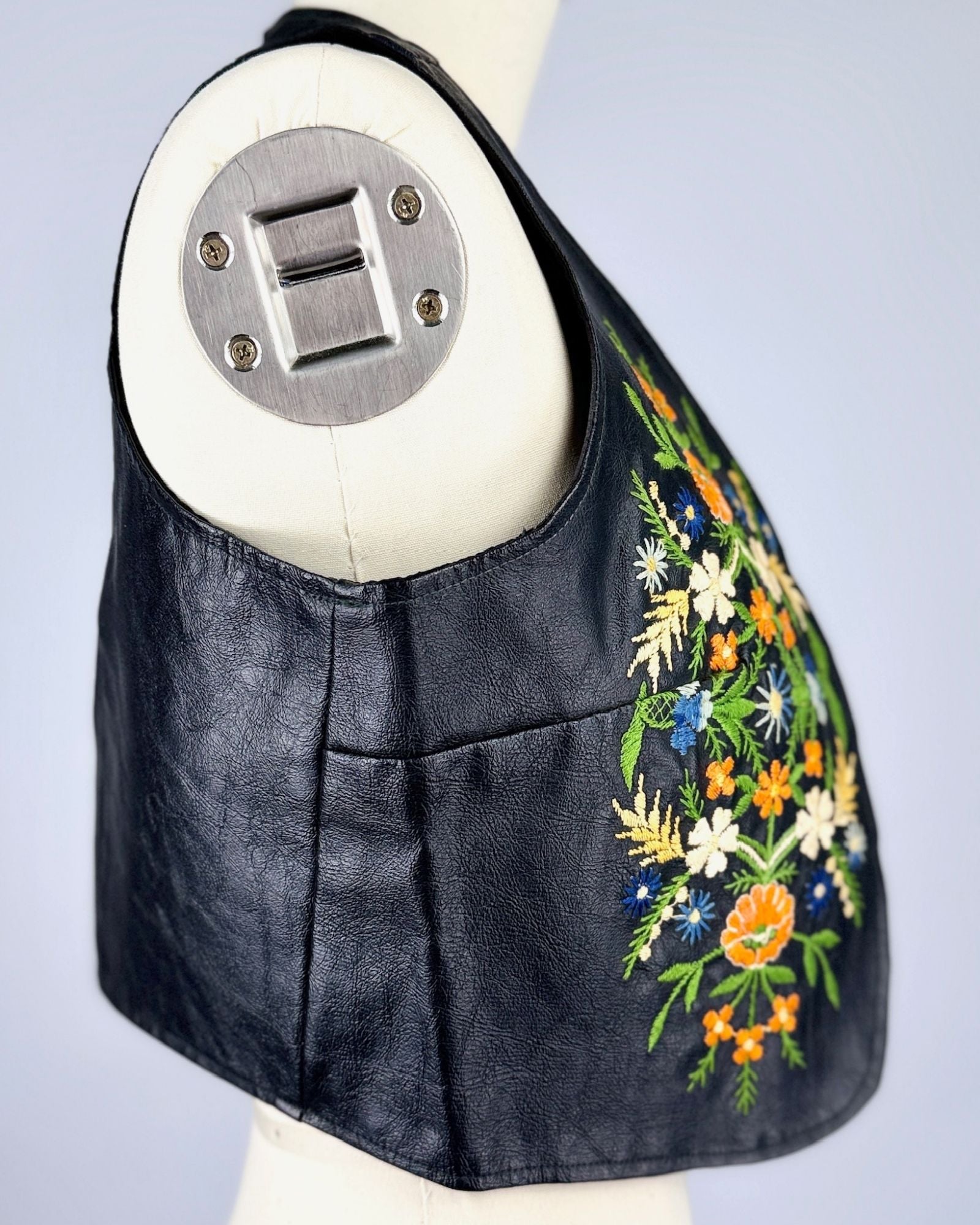 60s Paraphernalia Floral Leather Vest