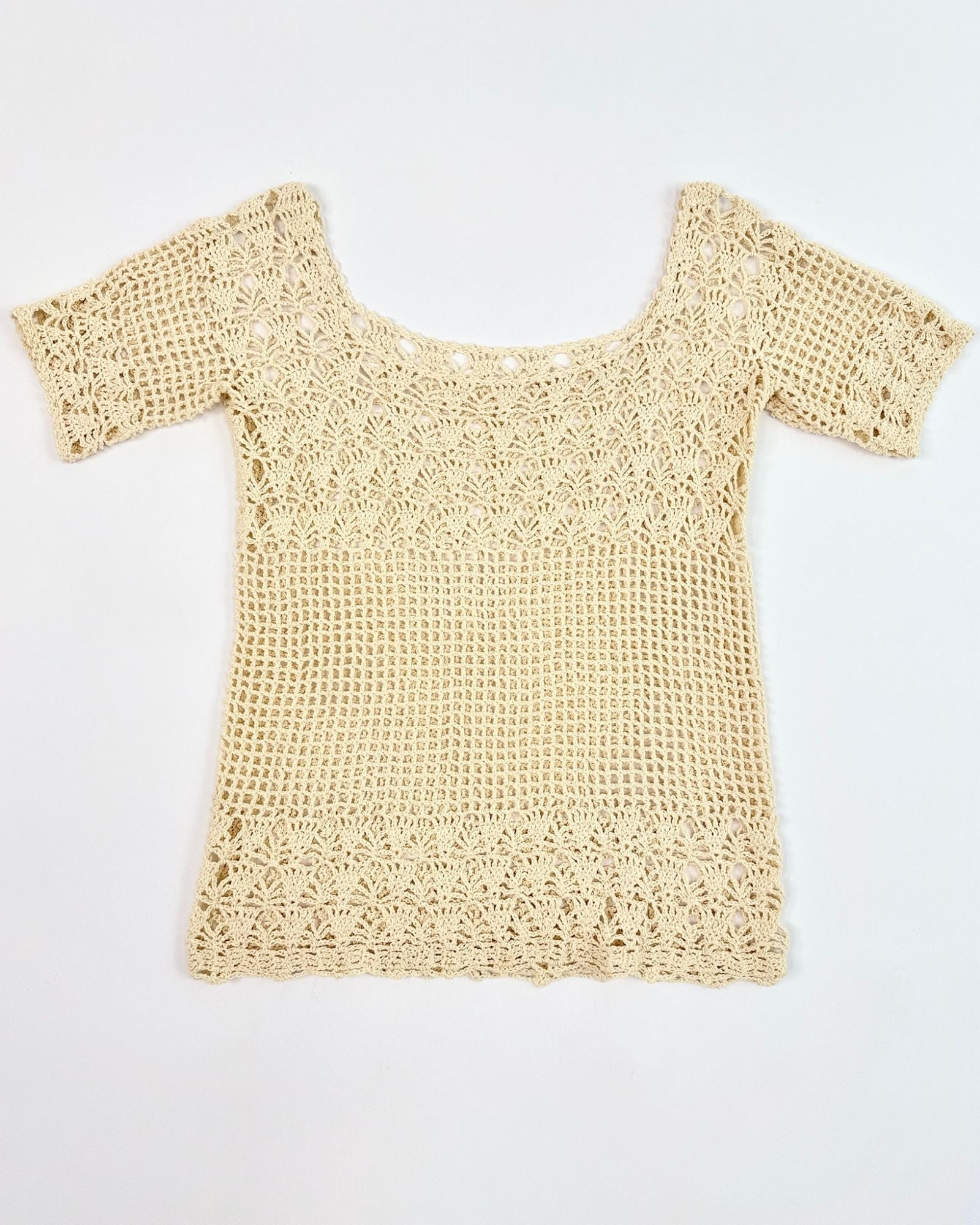 Cream Crochet Top