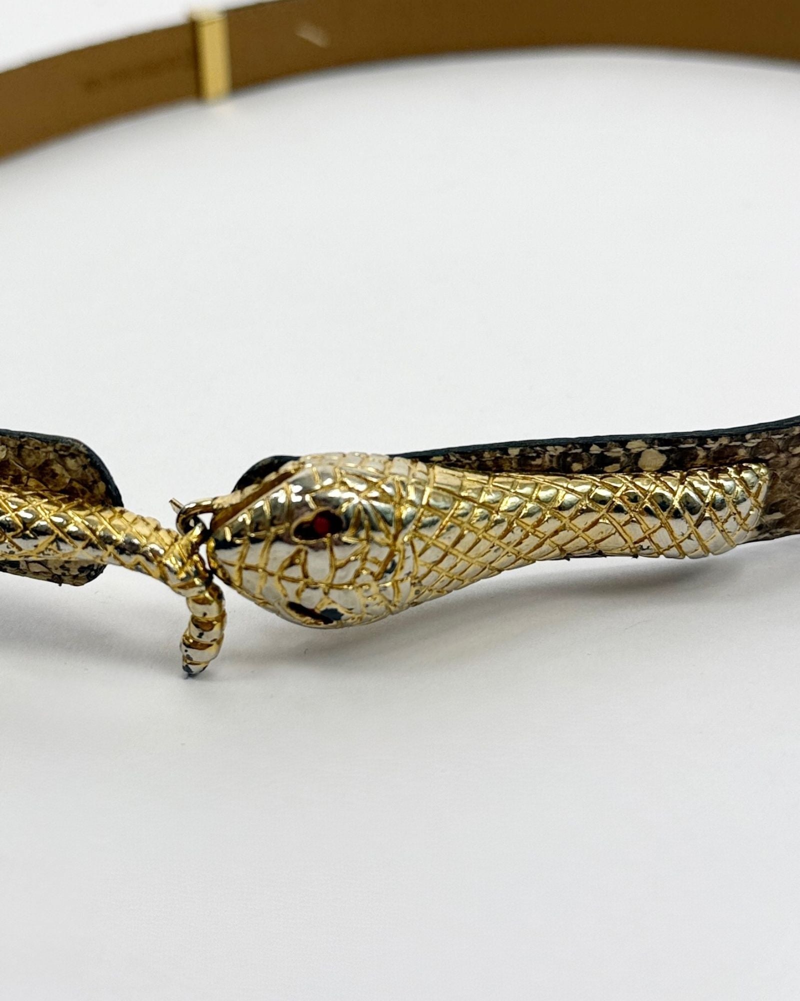 Snakeskin Gold Head Belt