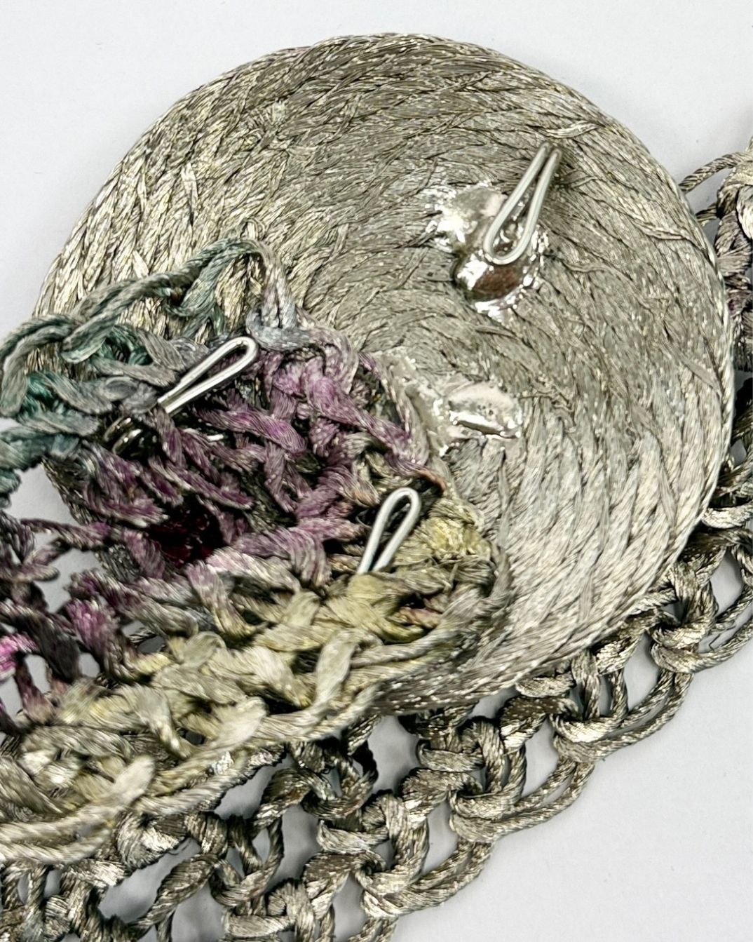 Silver Metal Woven Rainbow Belt