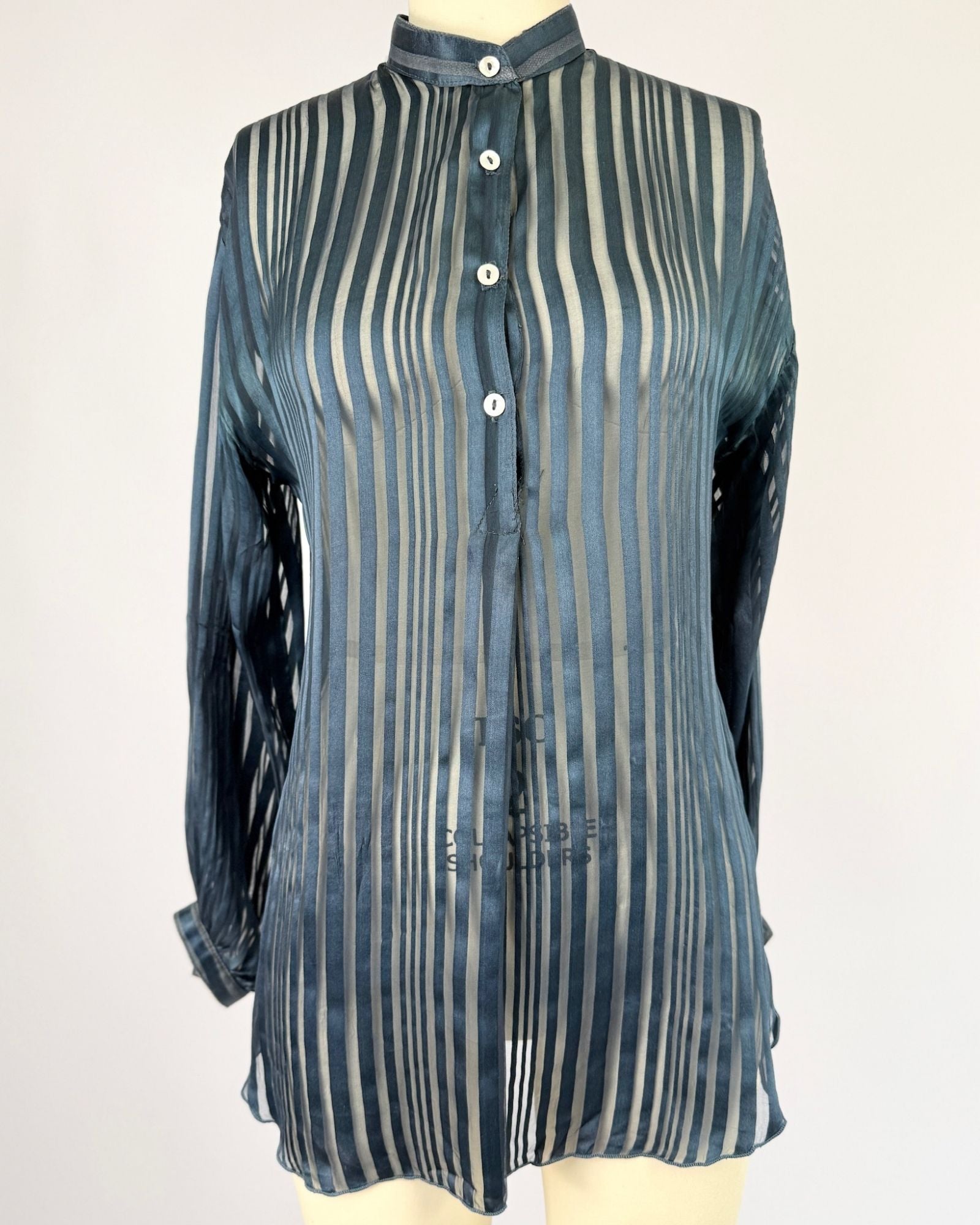 Carol Little Deep Blue Silk Blouse