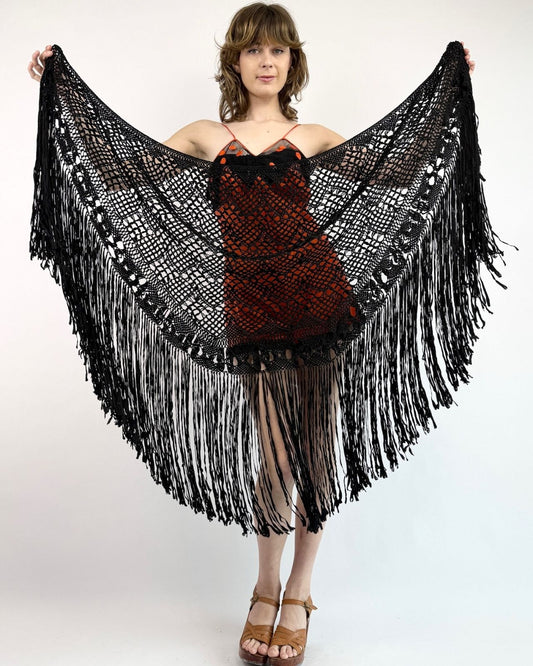 Midnight Rain Crochet Shawl