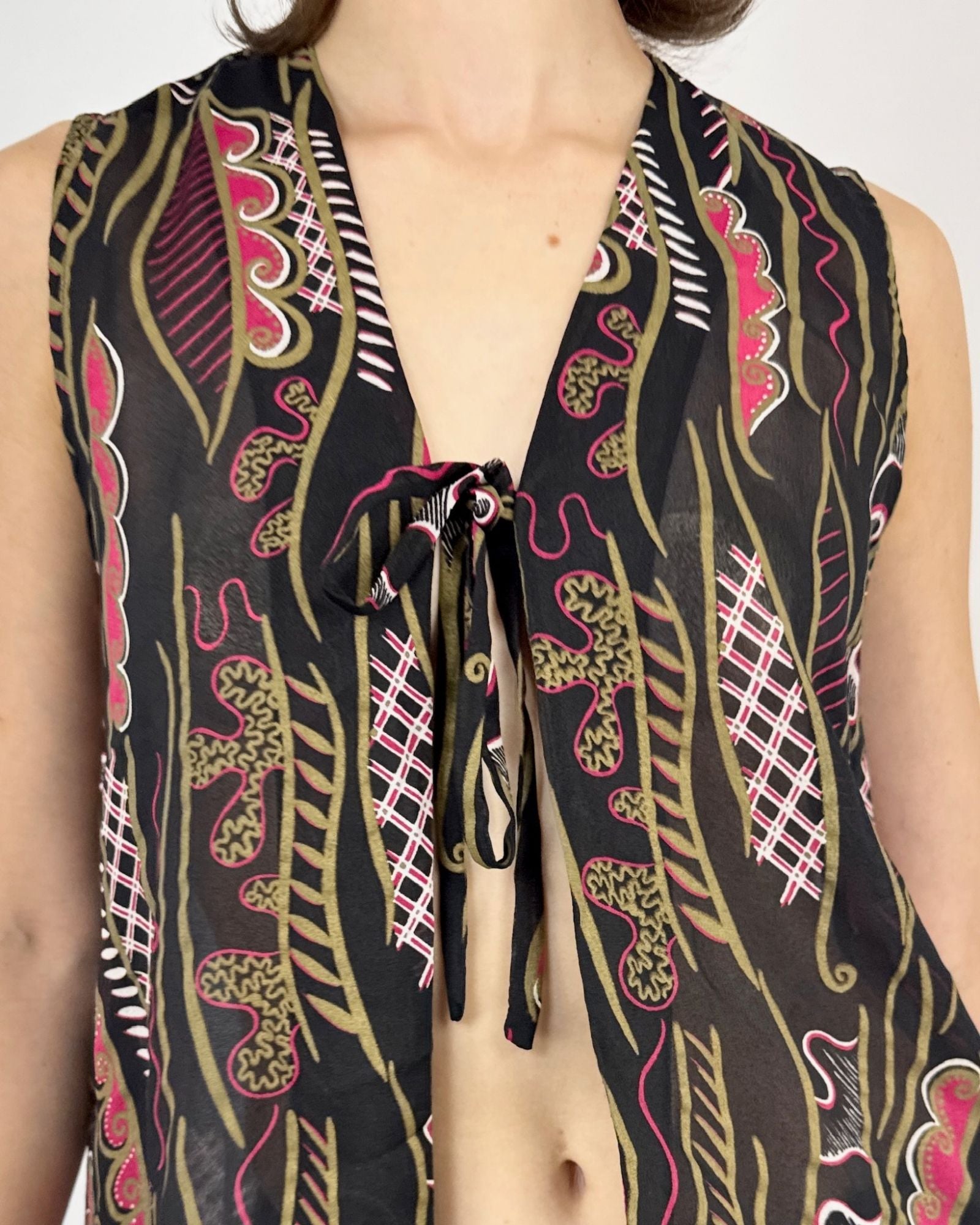 Zandra Rhodes Colorful Duster Vest