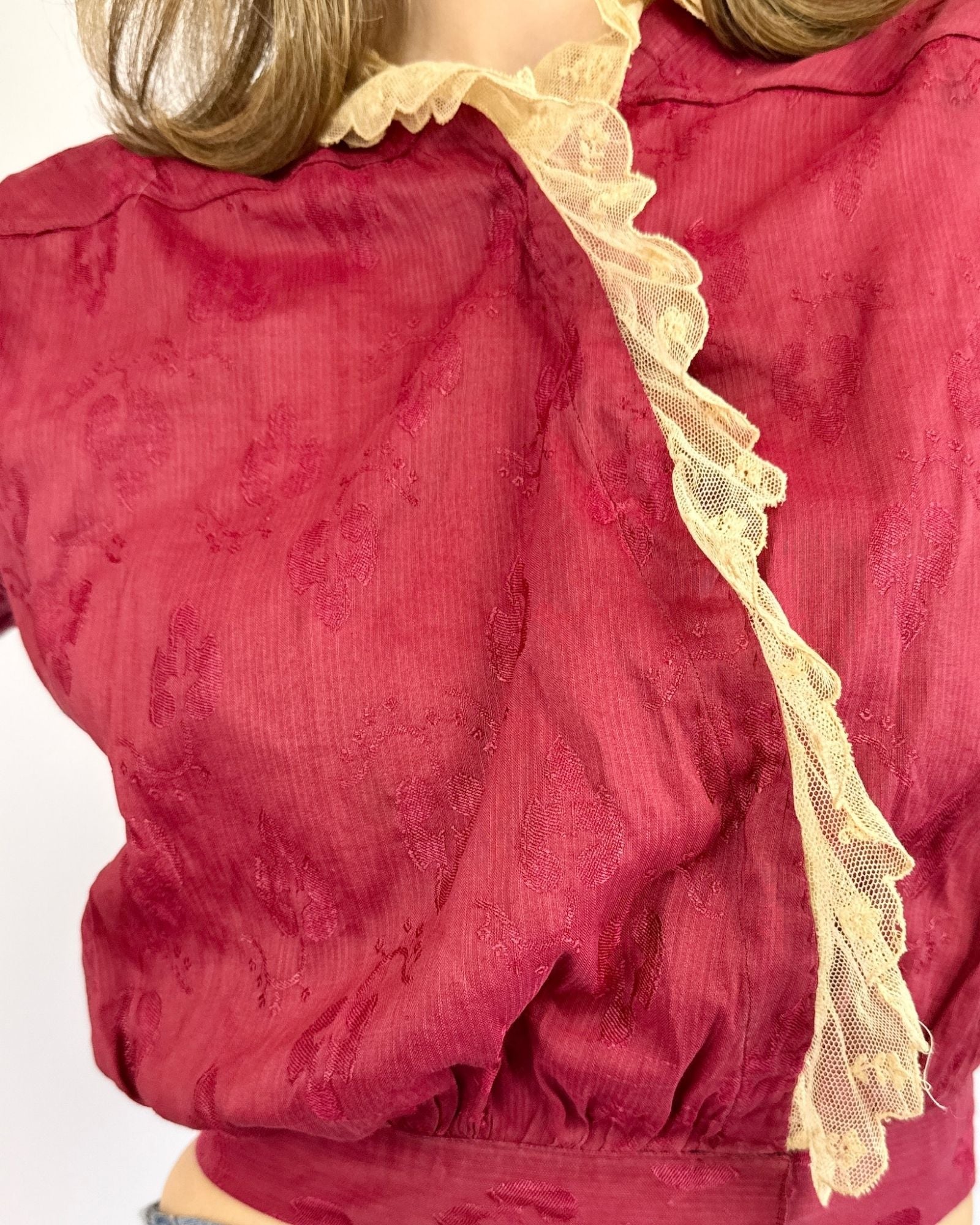 Victorian Merlot Thoughts Lace Top