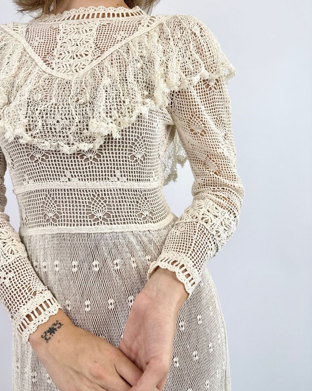 70s Sisters of the Moon Crochet Gown