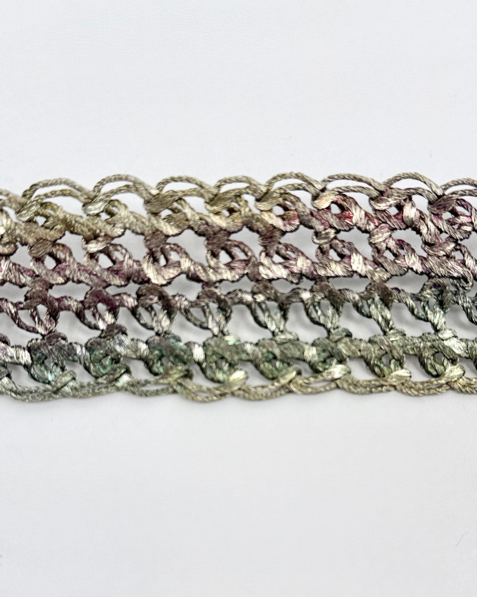 Silver Metal Woven Rainbow Belt