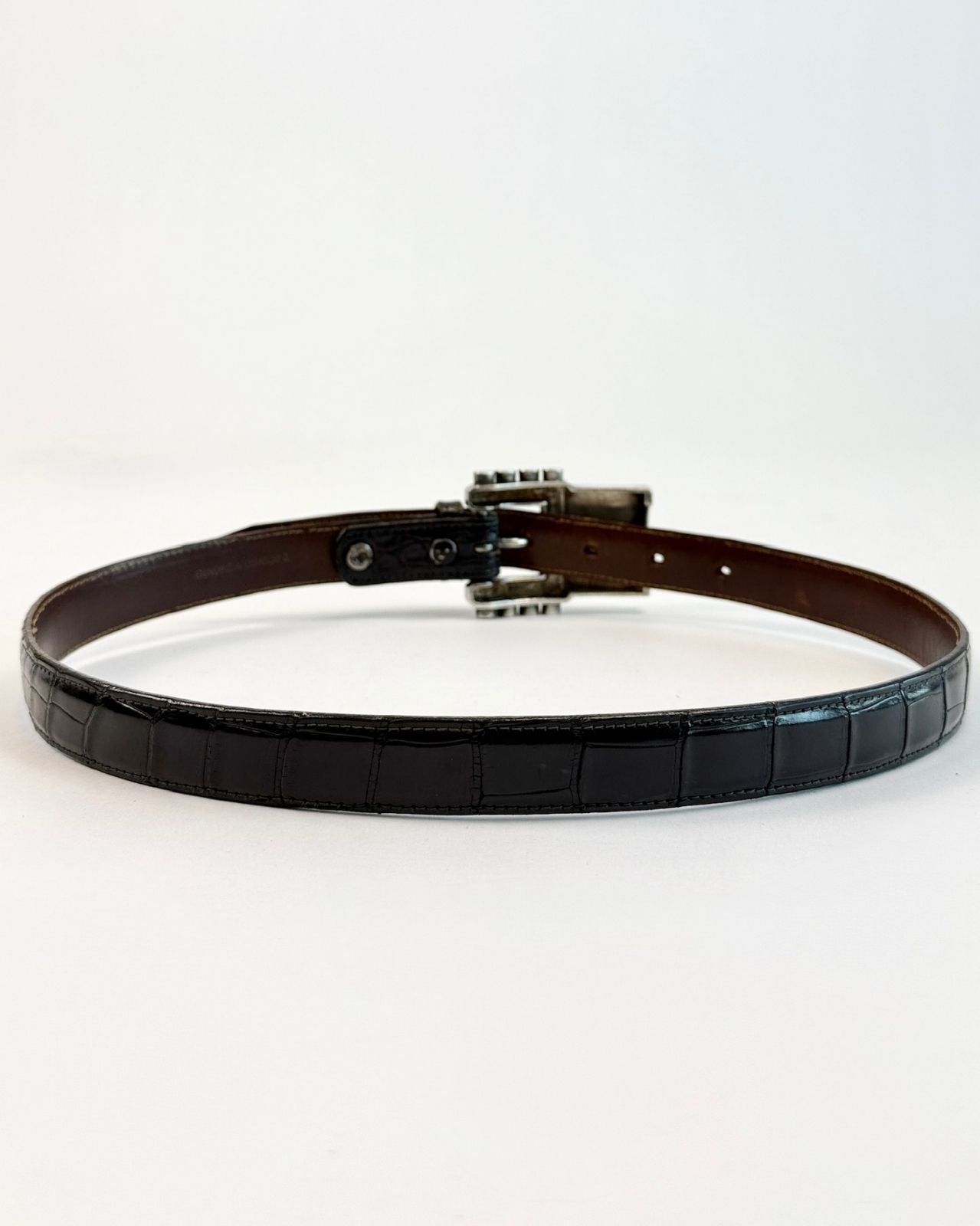 Silver Buckle Alligator Belt