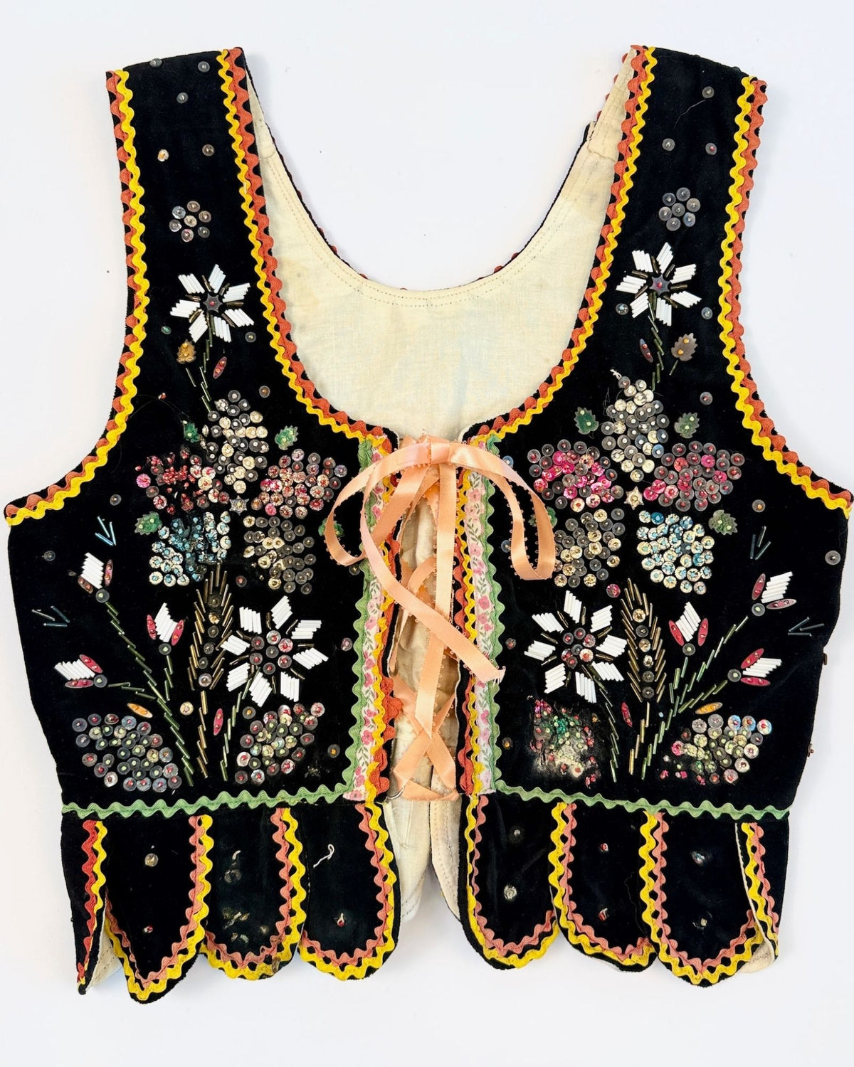Polish Beaded Velvet Folk Vest