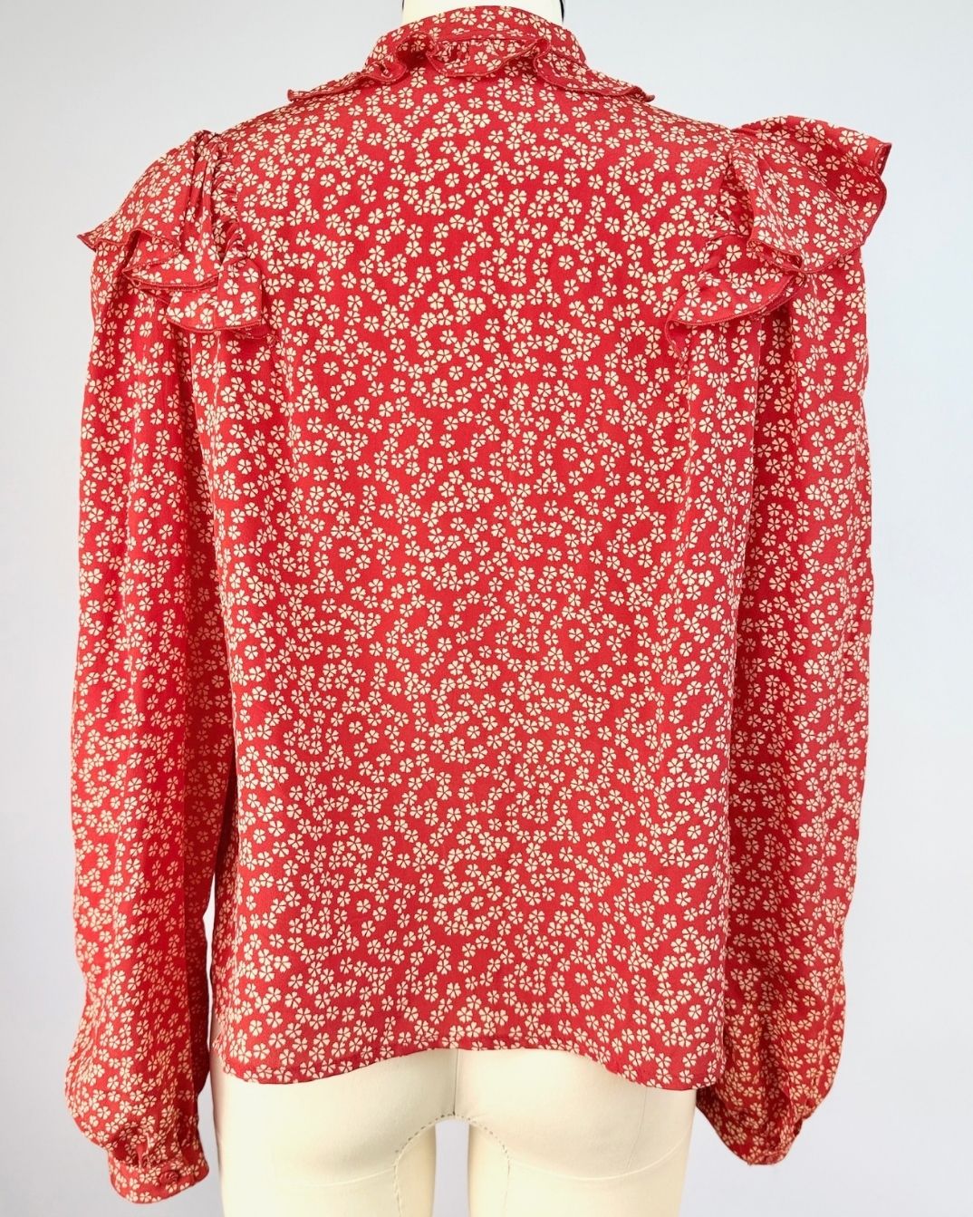Carole Little Ruffle Silk Blouse