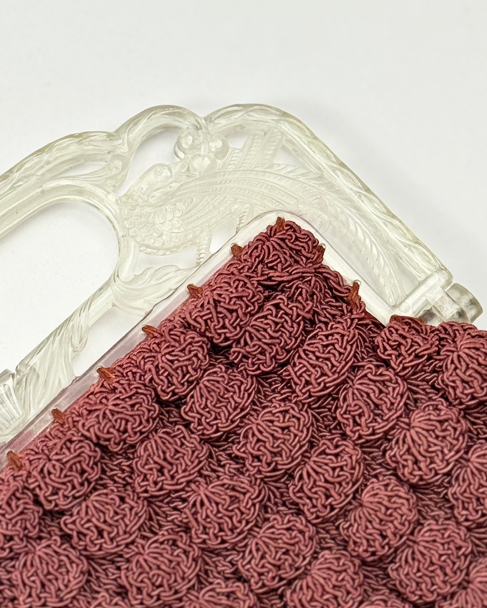 1940s Maroon Bird Clutch