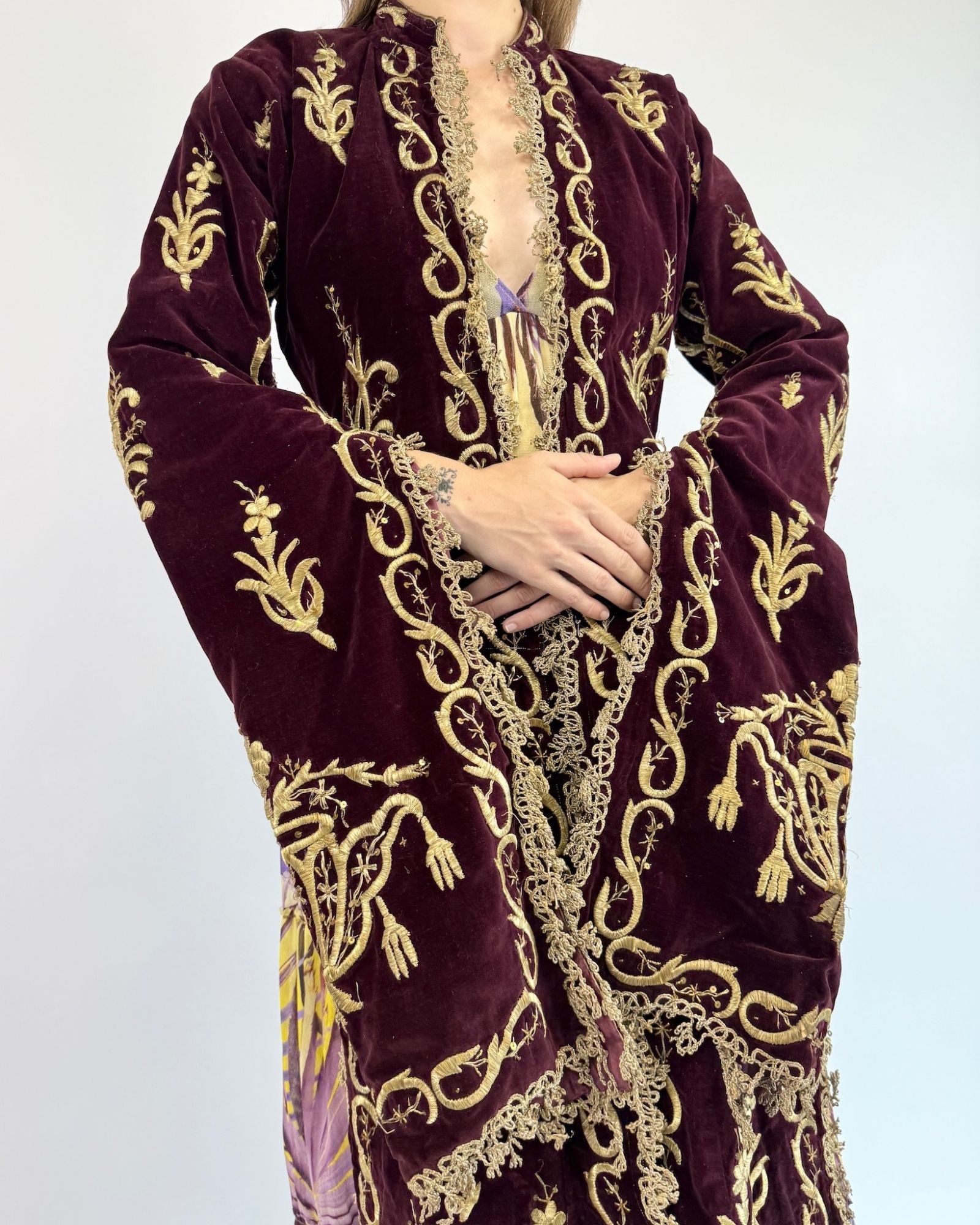 Divinity Flows Antique Greek Velvet Duster