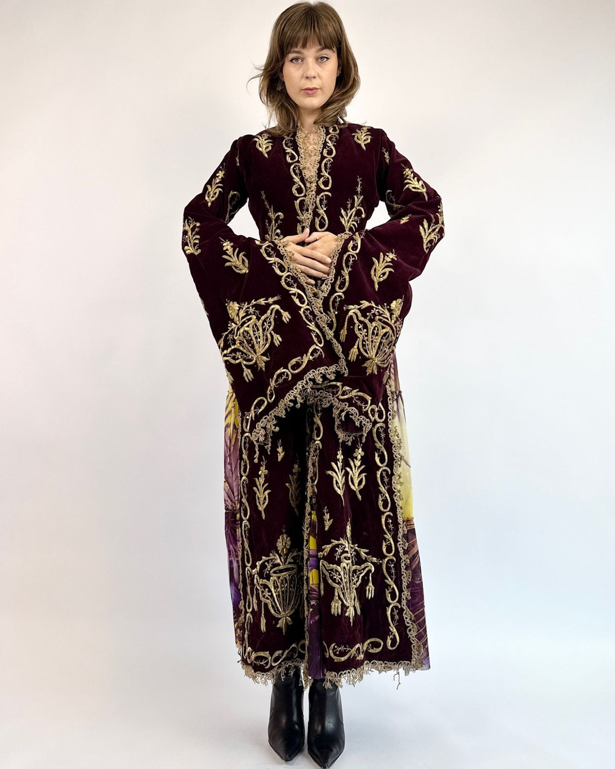 Divinity Flows Antique Greek Velvet Duster
