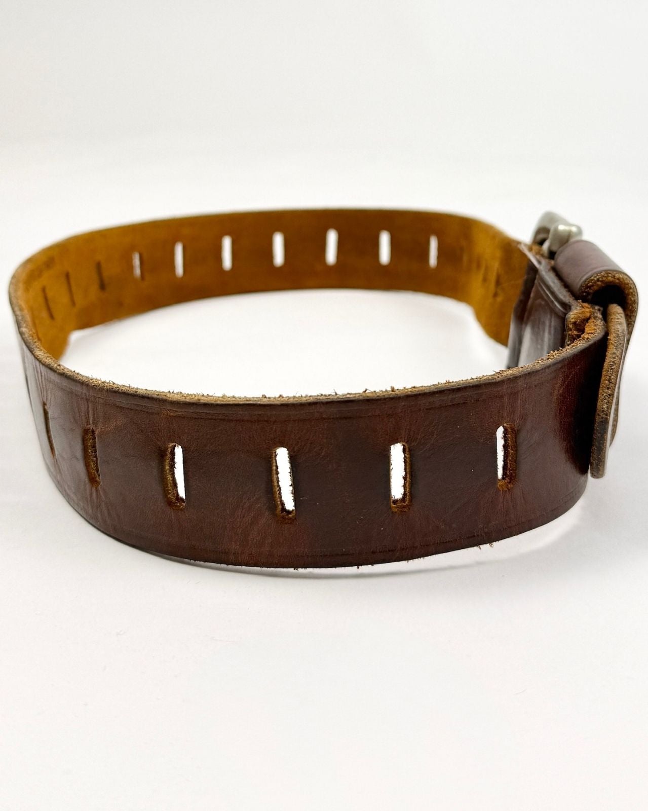 Thick Brown Slit Belt