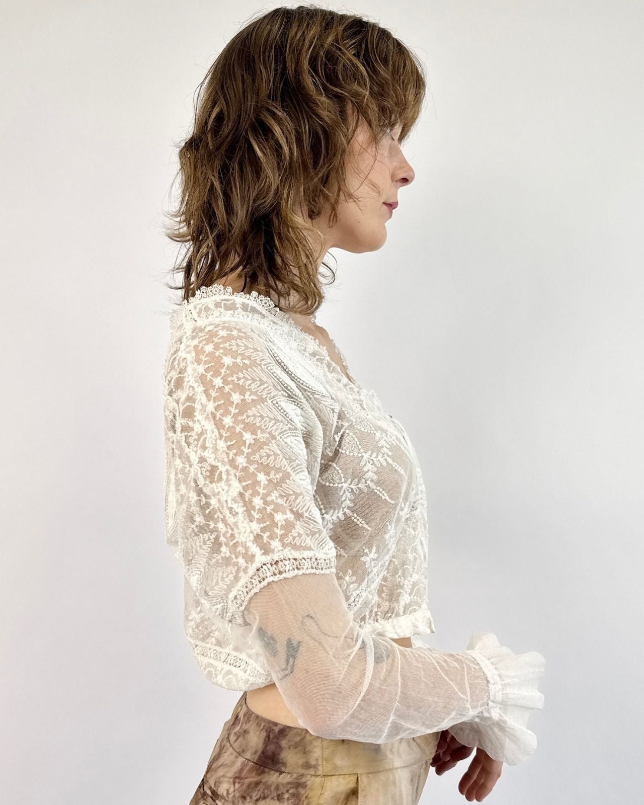 Edwardian Windswept Lace Lawn Blouse