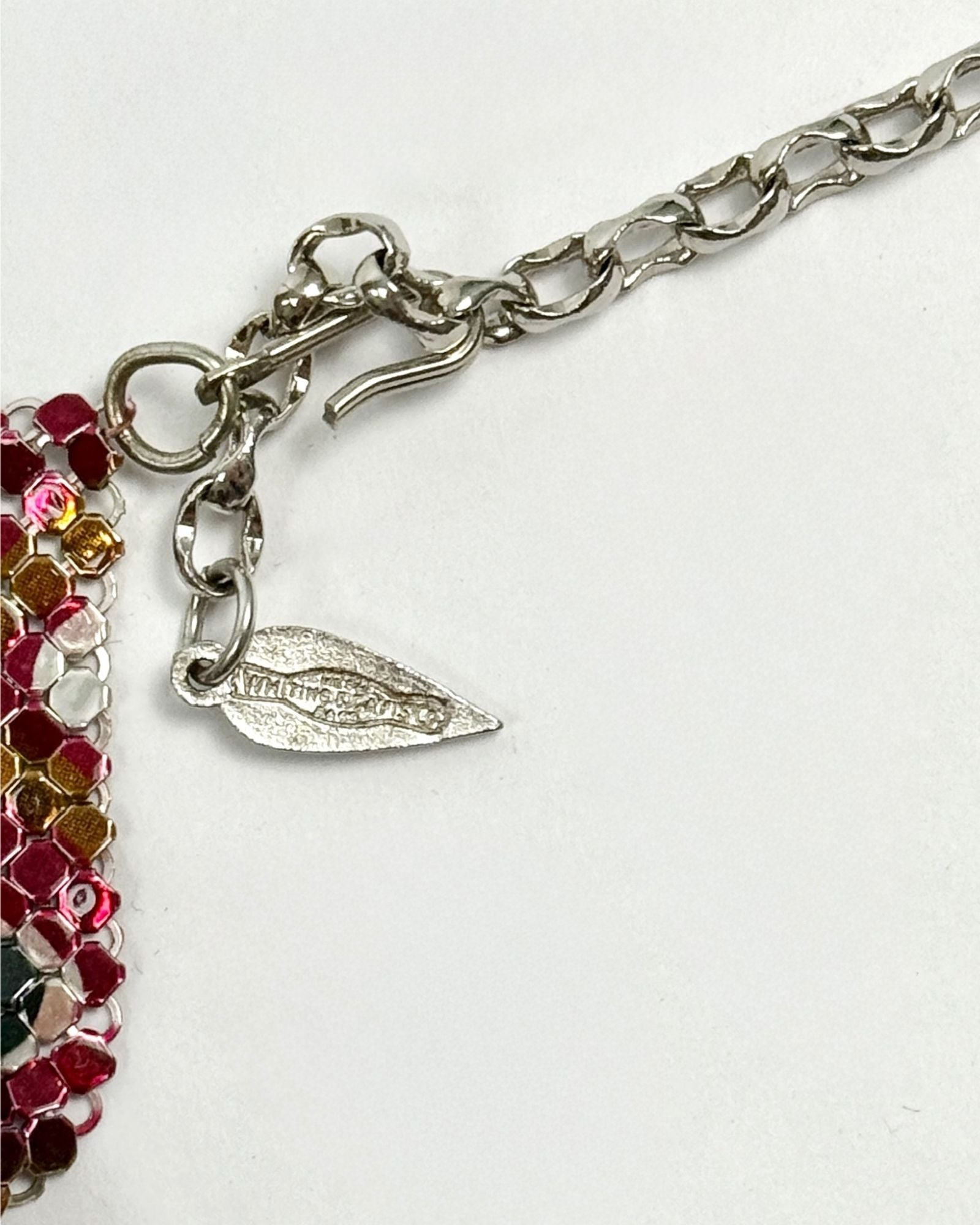 Whiting and Davis Rare Colorful Zig Zag Mesh Necklace