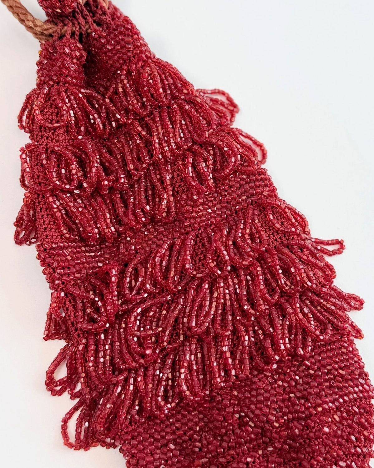 1920s Red Beaded Purse