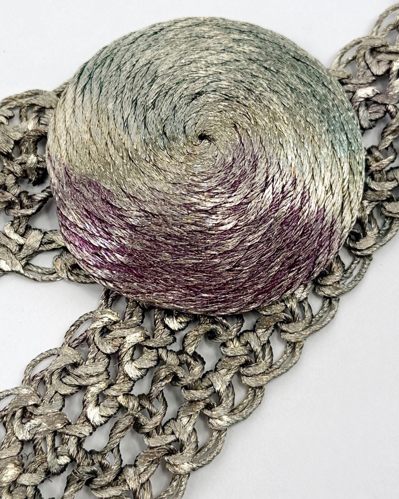 Silver Metal Woven Rainbow Belt