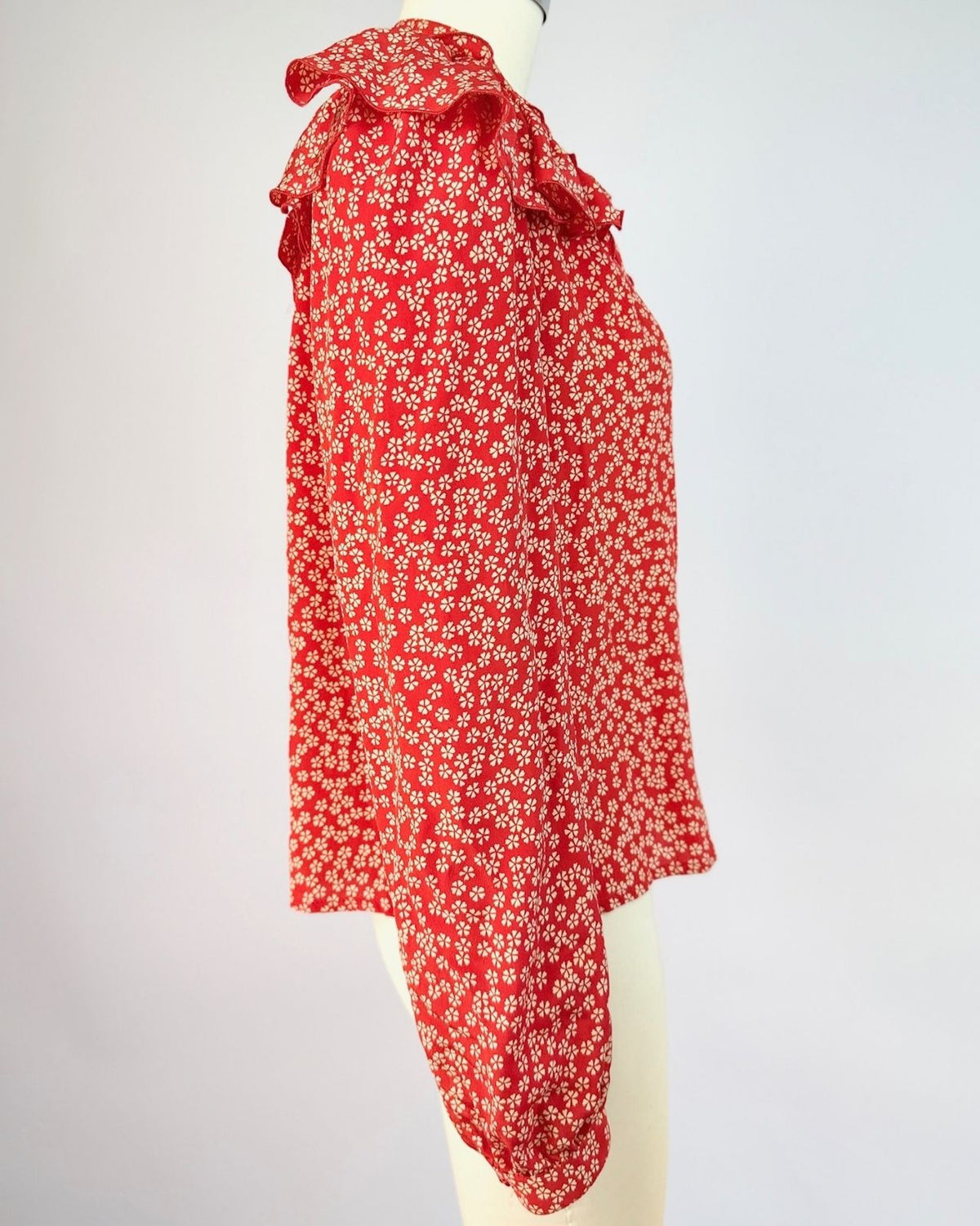 Carole Little Ruffle Silk Blouse