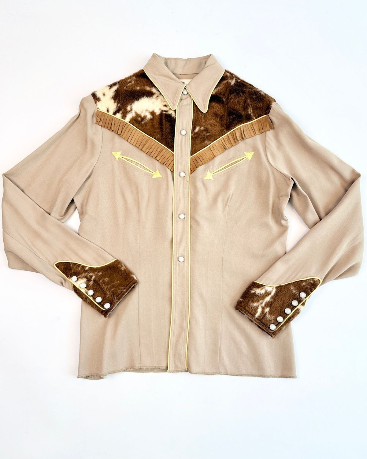 California Ranch Faux Cowhide Pearl Snap