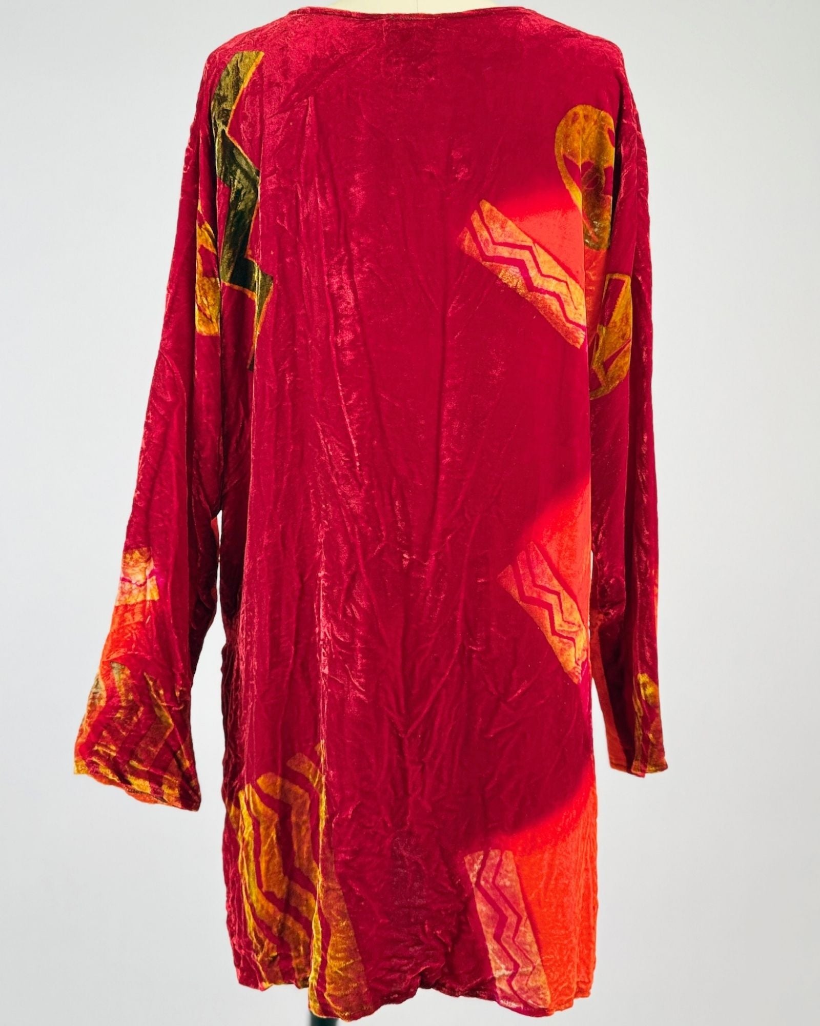 Vivid Fire Colors Velvet Top
