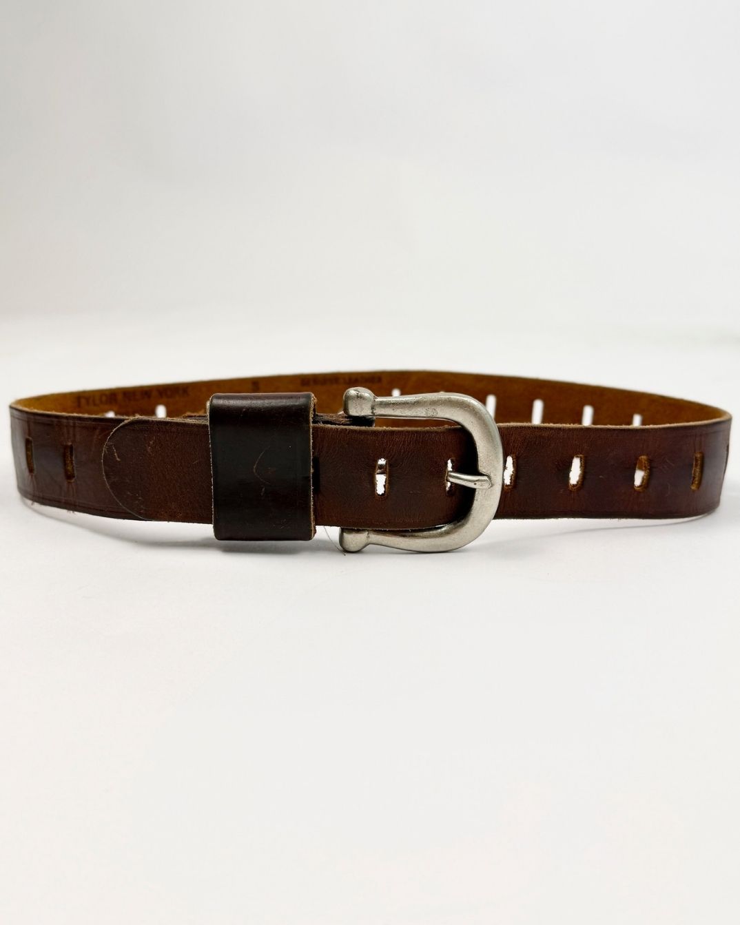 Thick Brown Slit Belt