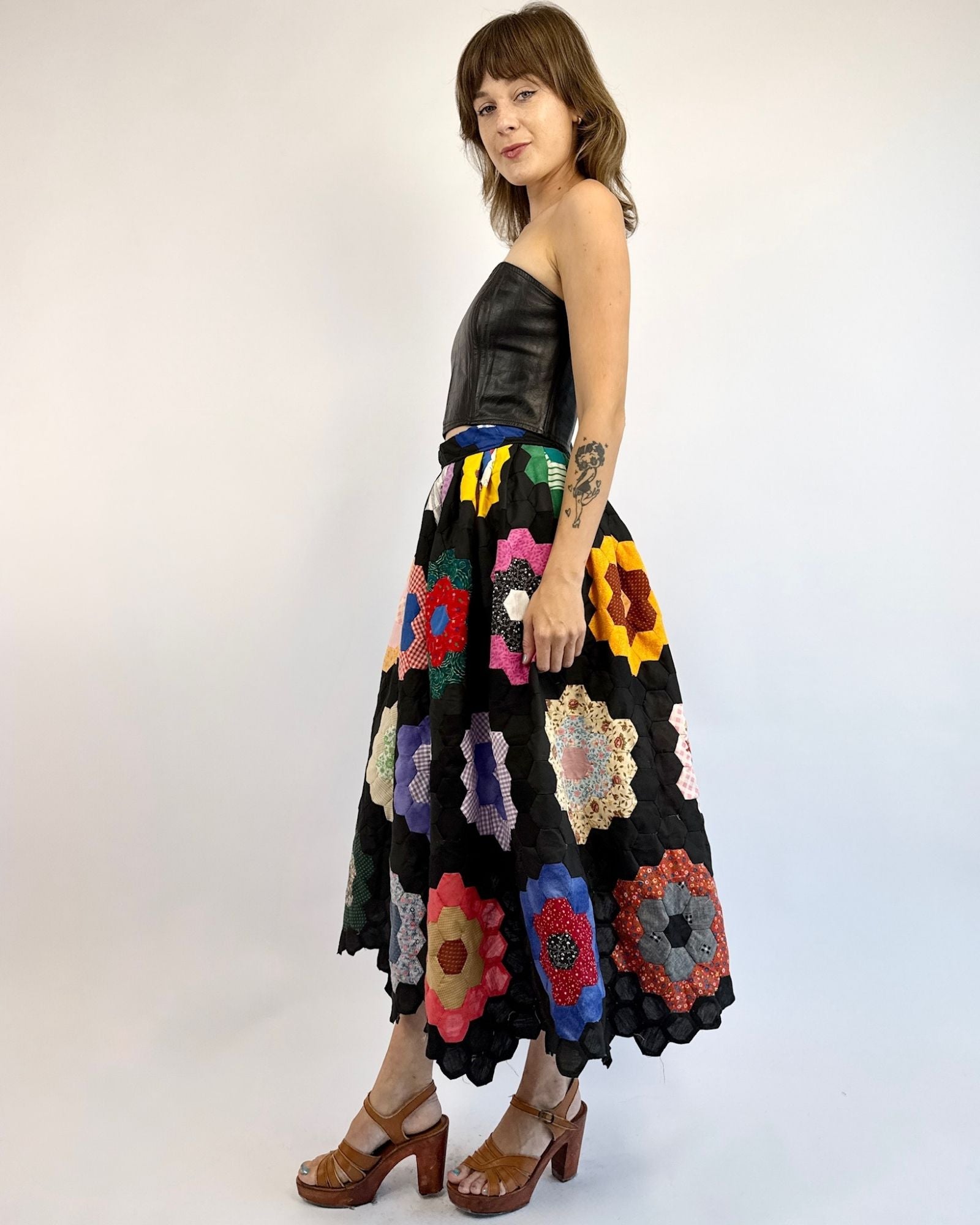 Homemade Mosaic Quilt Skirt