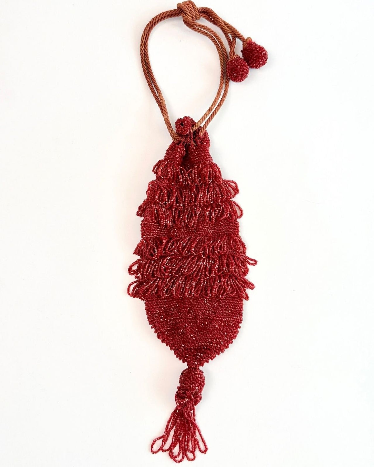 1920s Red Beaded Purse