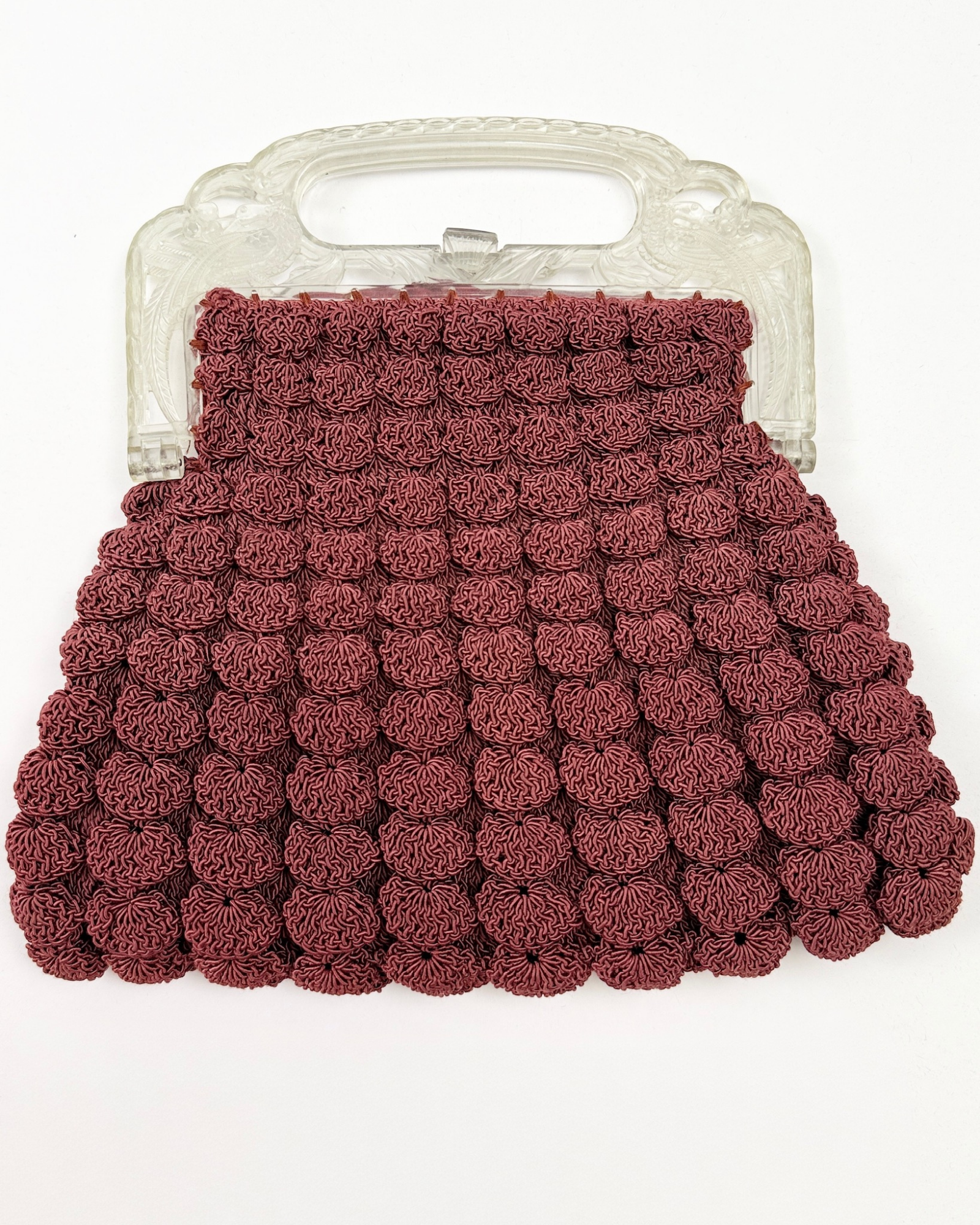 1940s Maroon Bird Clutch