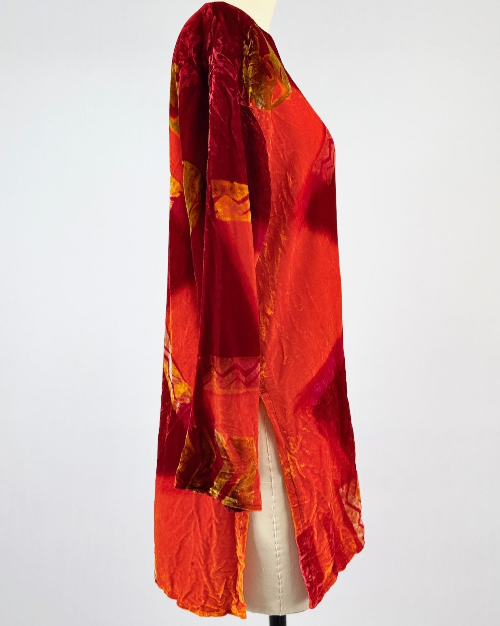 Vivid Fire Colors Velvet Top