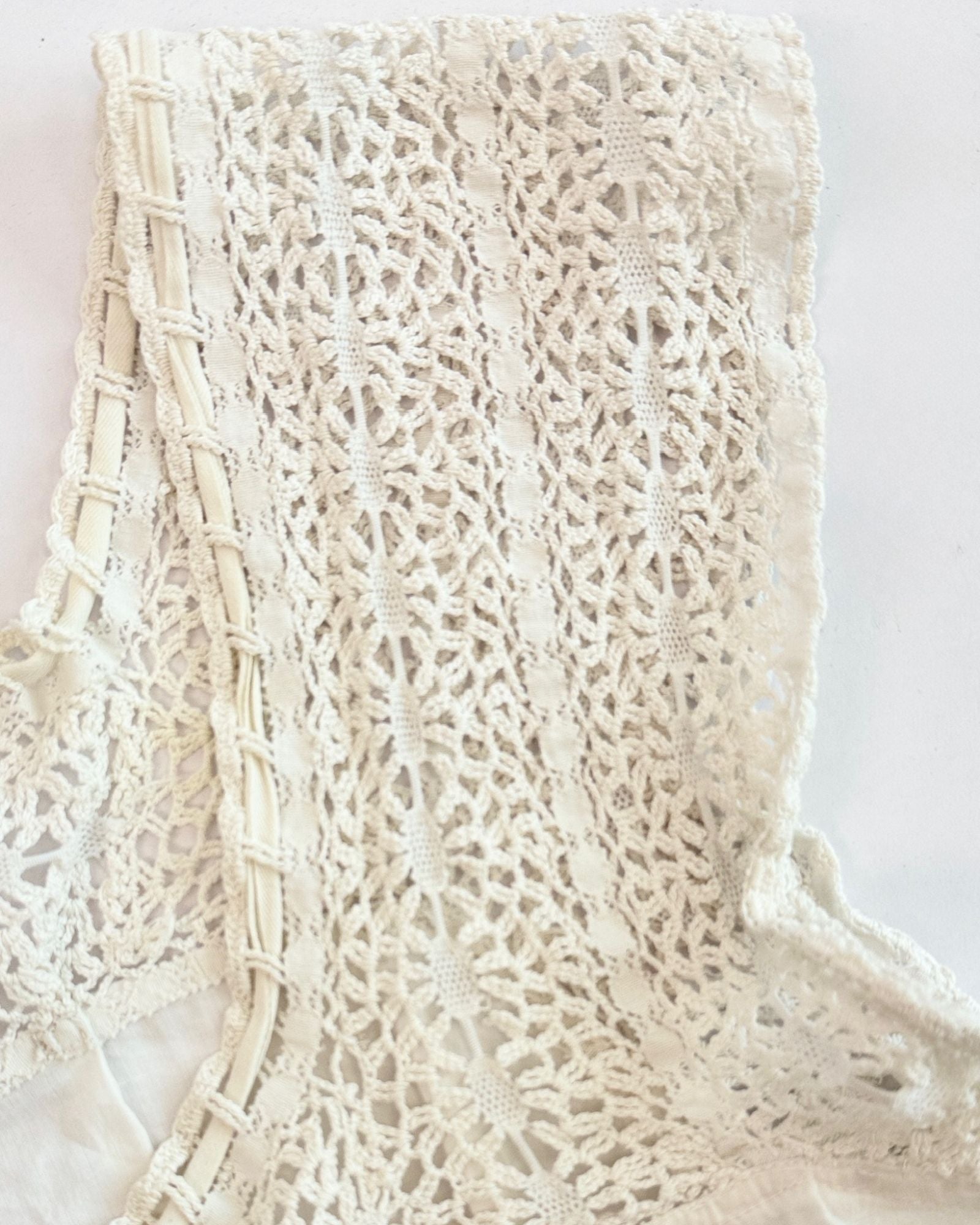 Edwardian White Bow Neckline Corset Cover