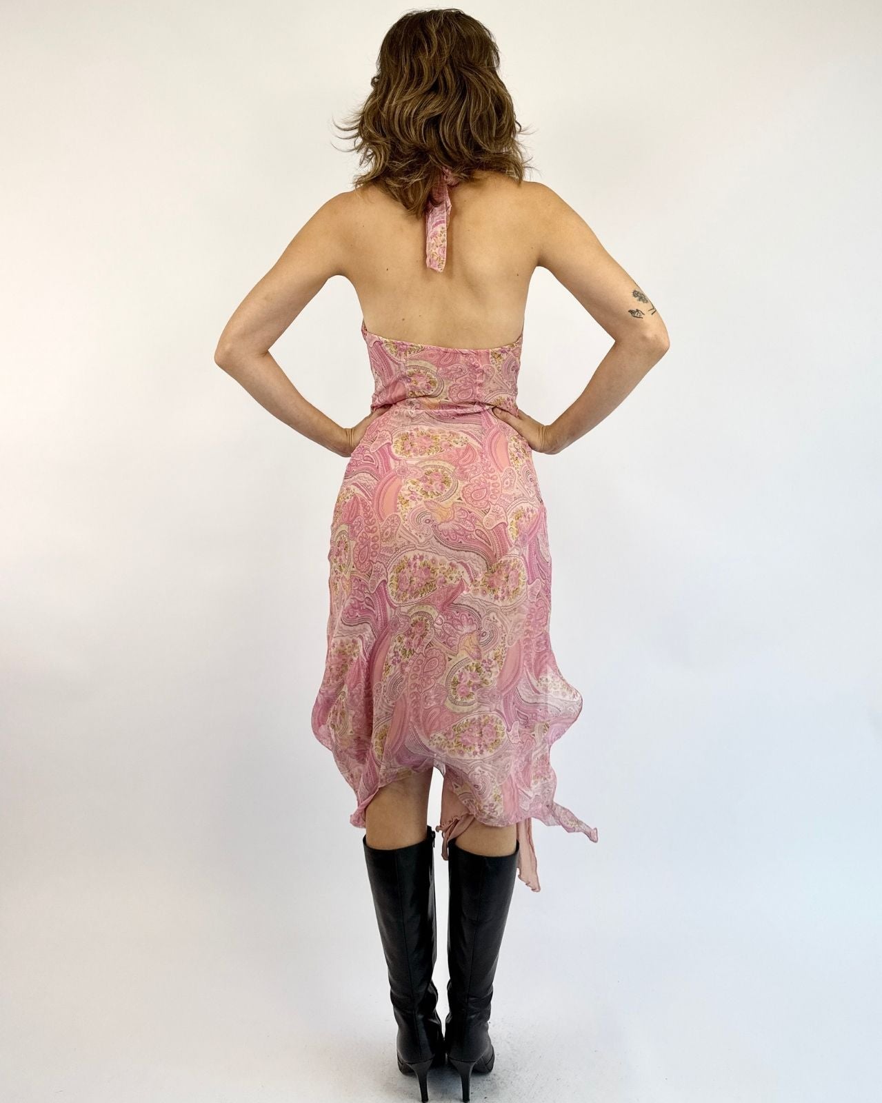 Pretty in Paisley Silk Halter Dress