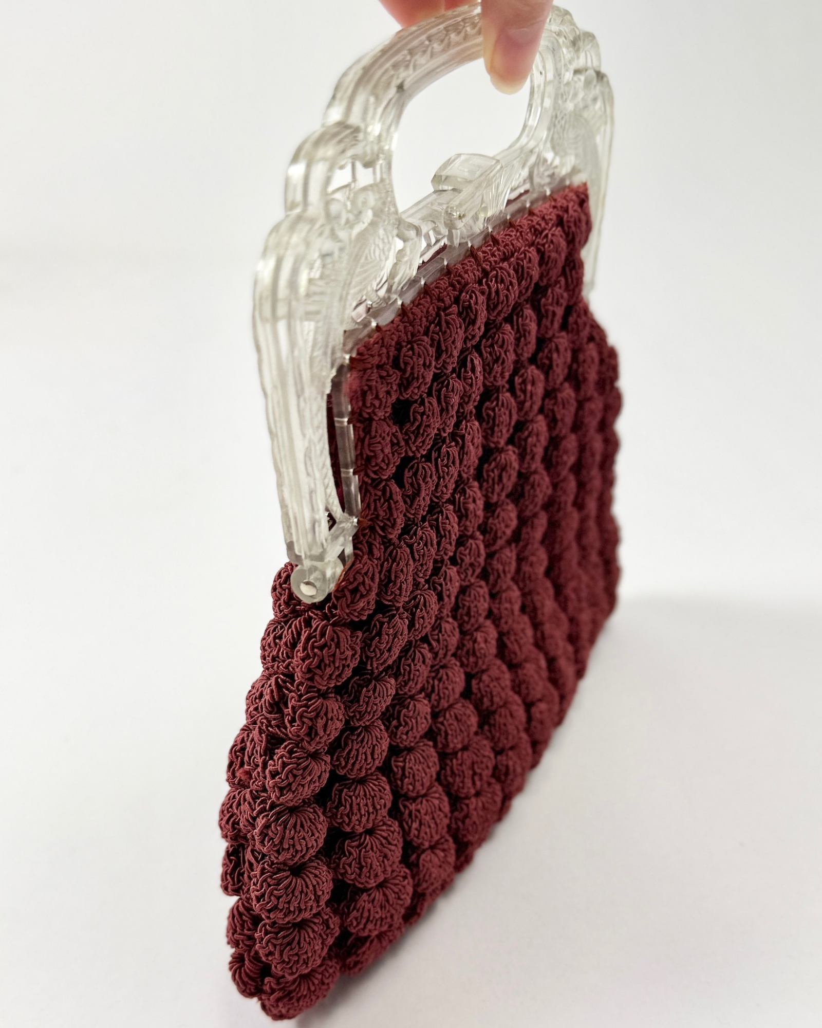 1940s Maroon Bird Clutch