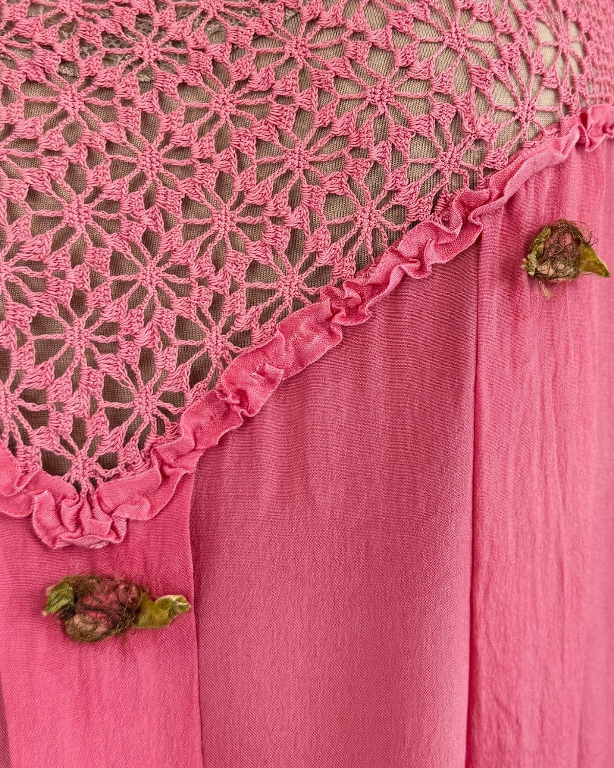 1920s Sleepy Pink Over Dyed Slip Dress