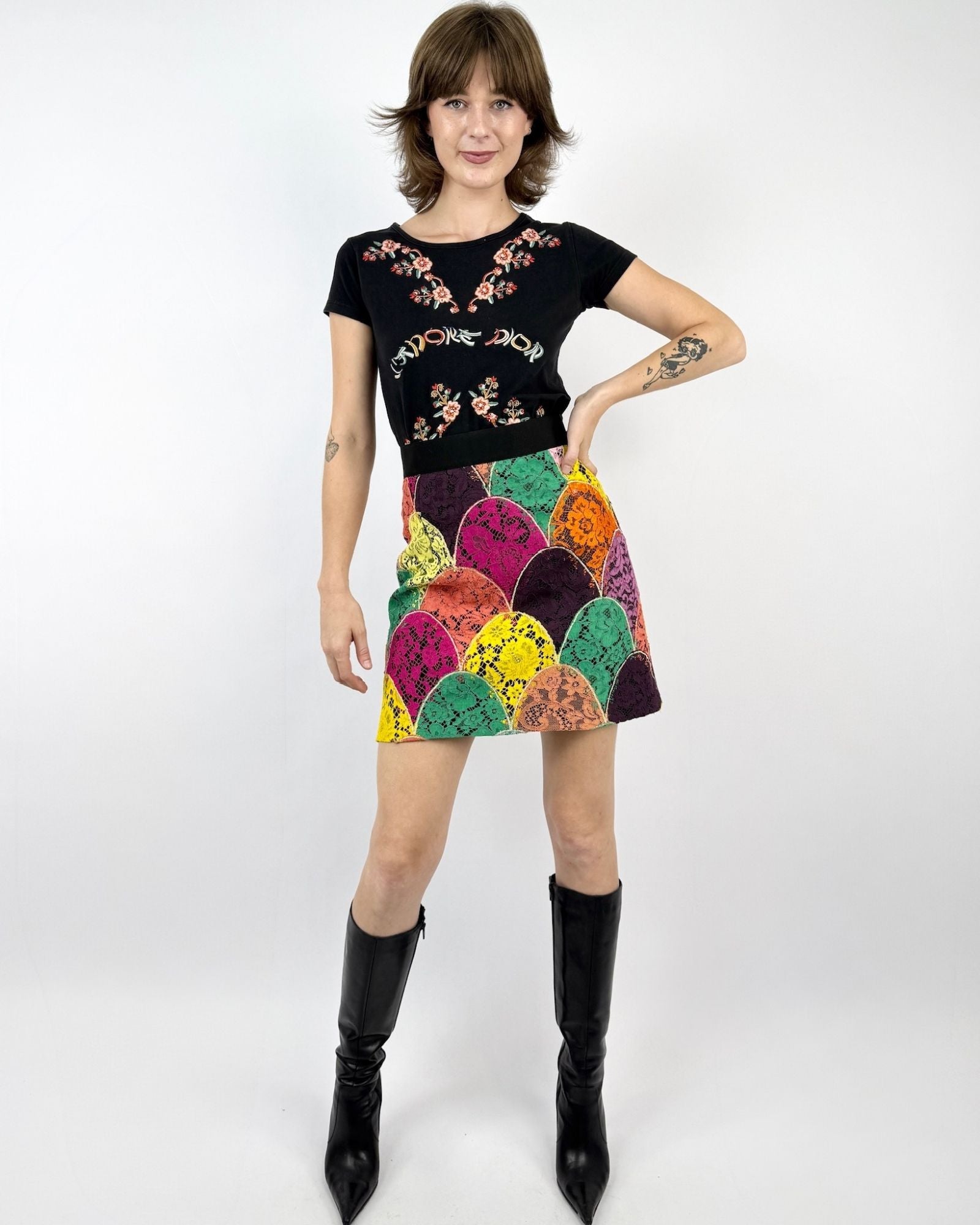 Dolce+Gabbana Scalloped Lace Skirt