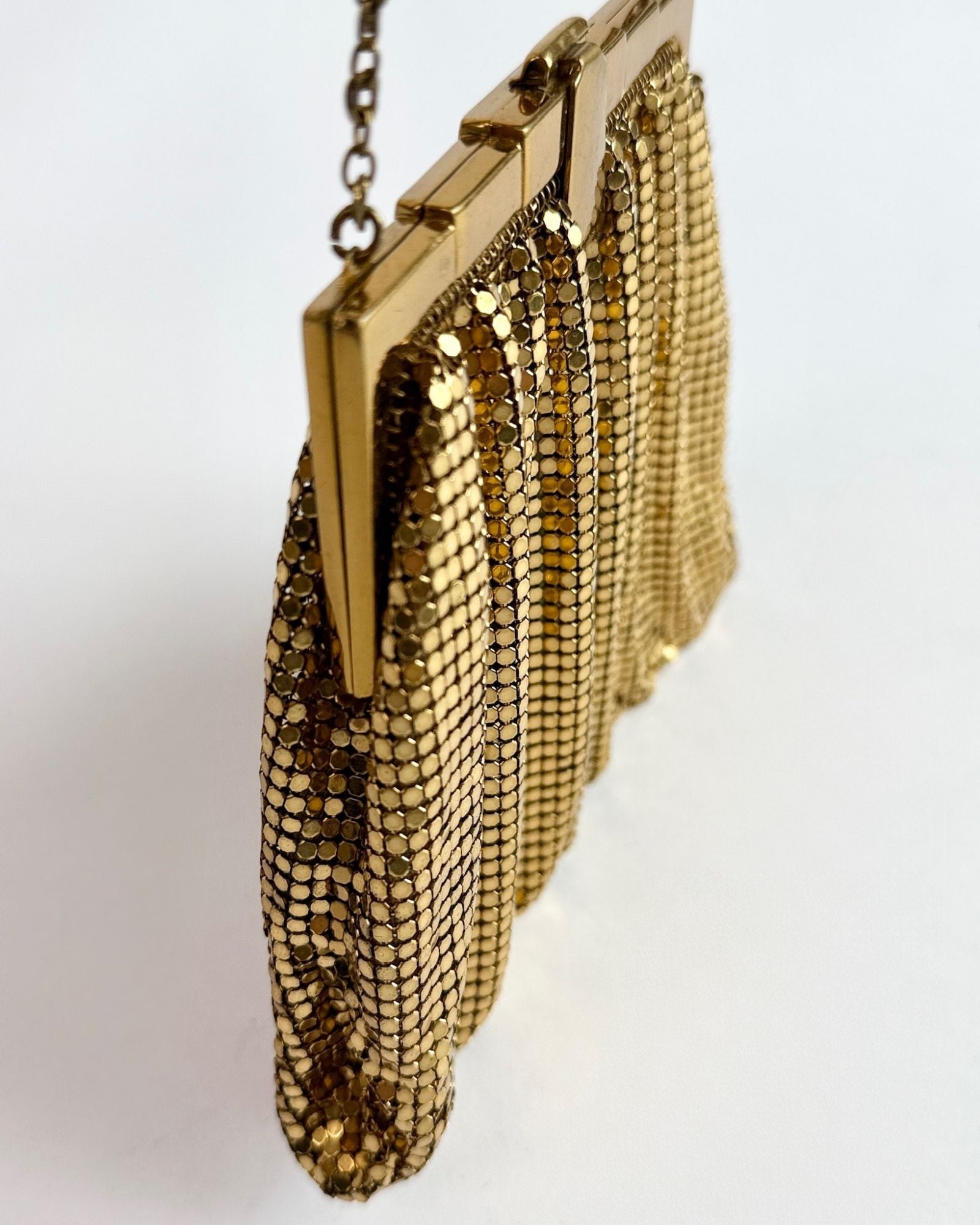 Whiting and Davis Gold Mesh Bag and Mirror