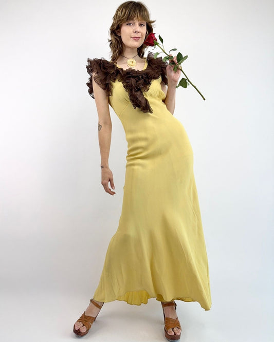 1930s Belle of the Ball Crepe Gown