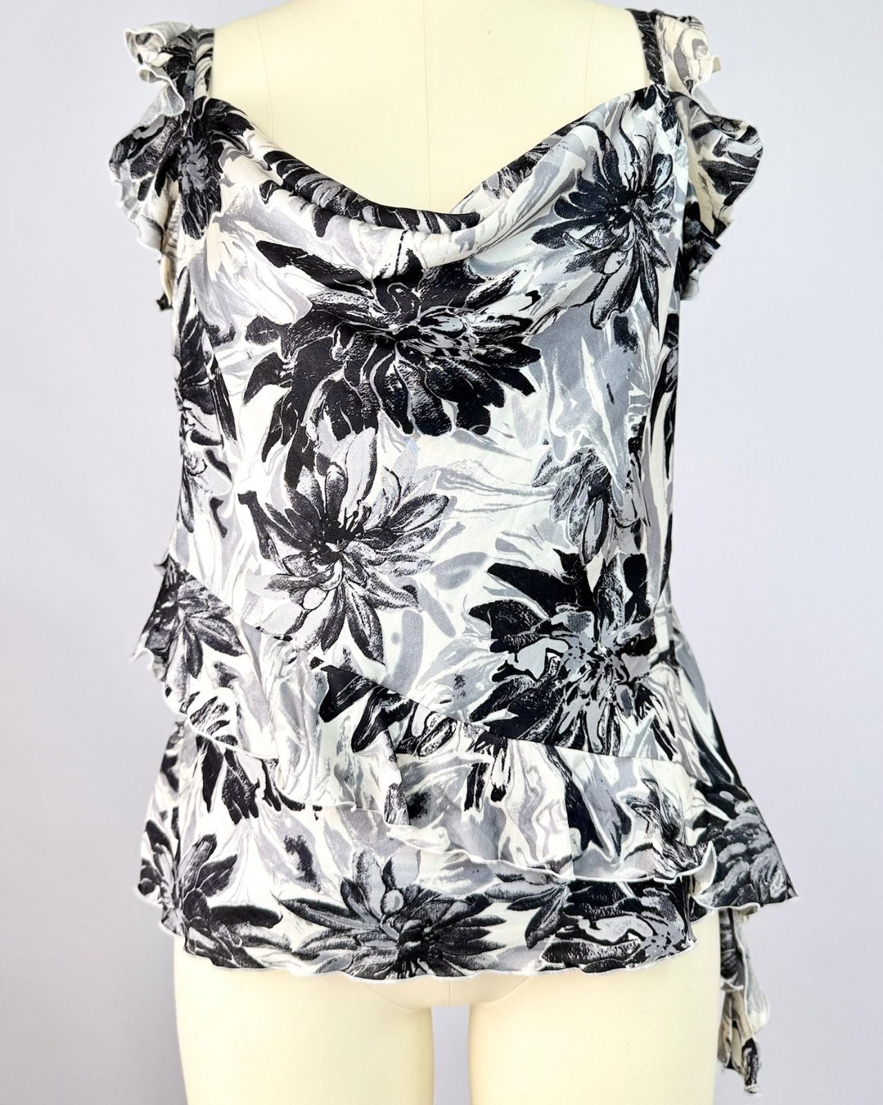 St. John Moody Floral Draped Tank