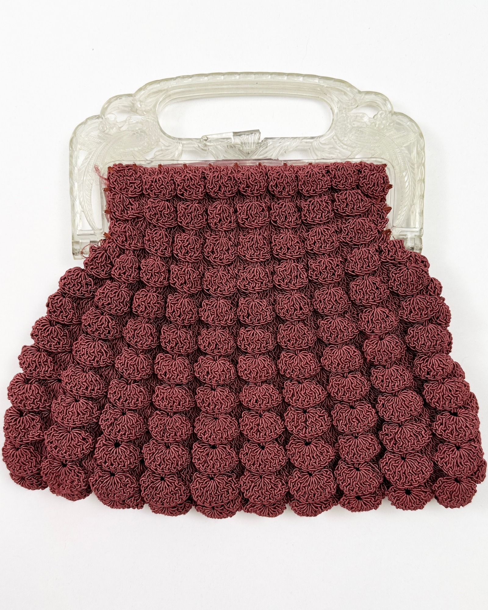 1940s Maroon Bird Clutch