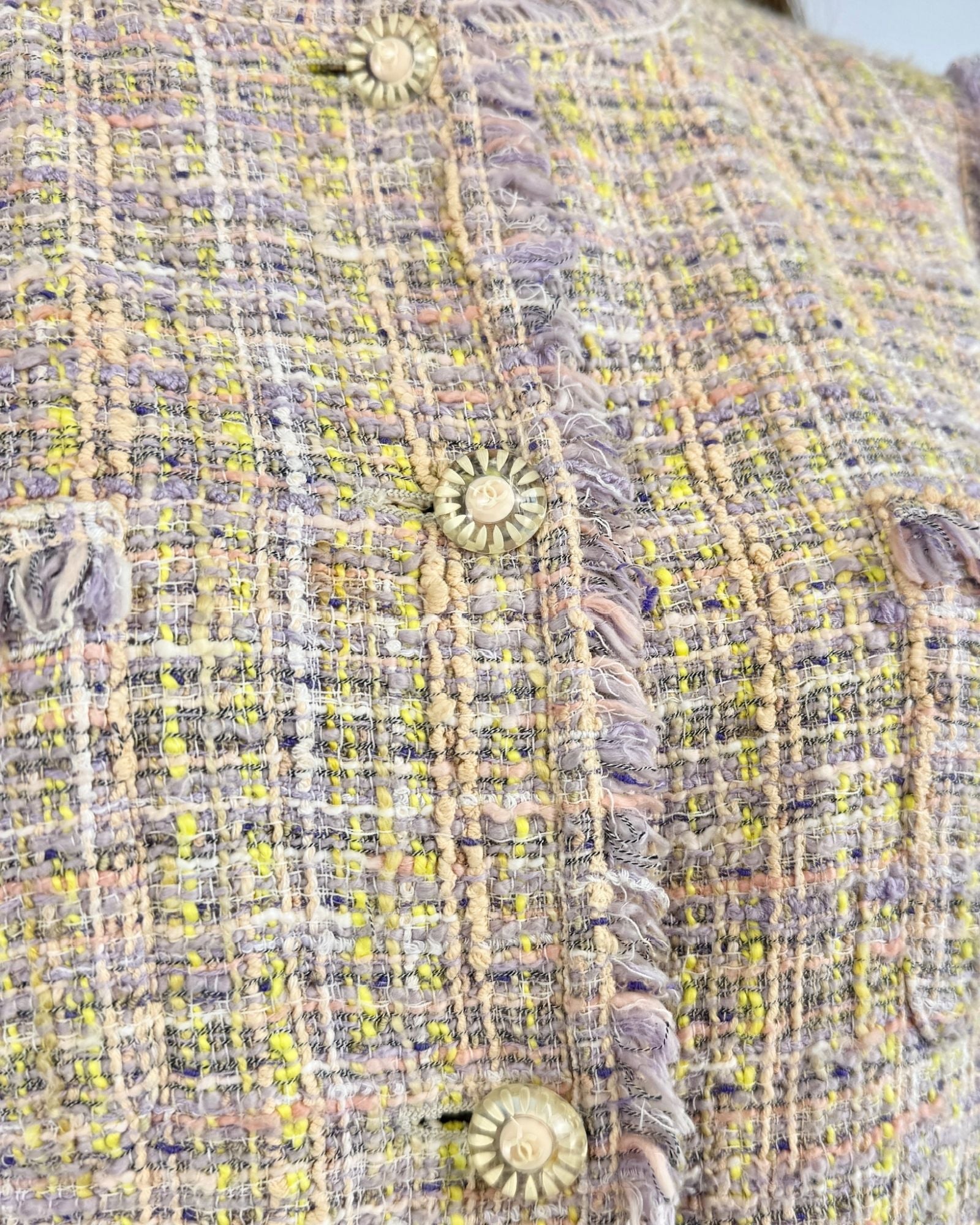 Chanel Spring 2004 Lemon Twist Tweed Jacket