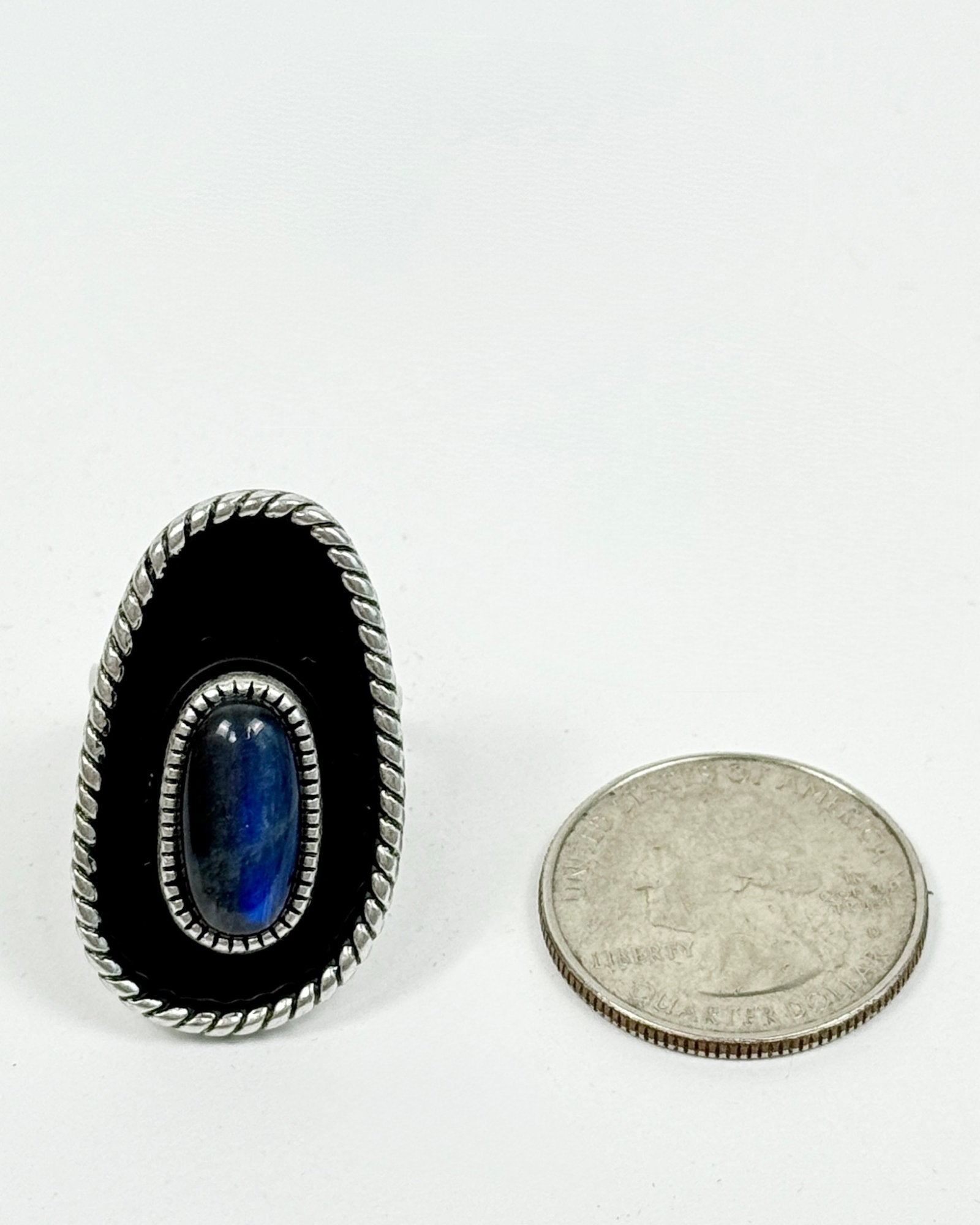 Iron Lamb Shadow Box Labradorite Ring